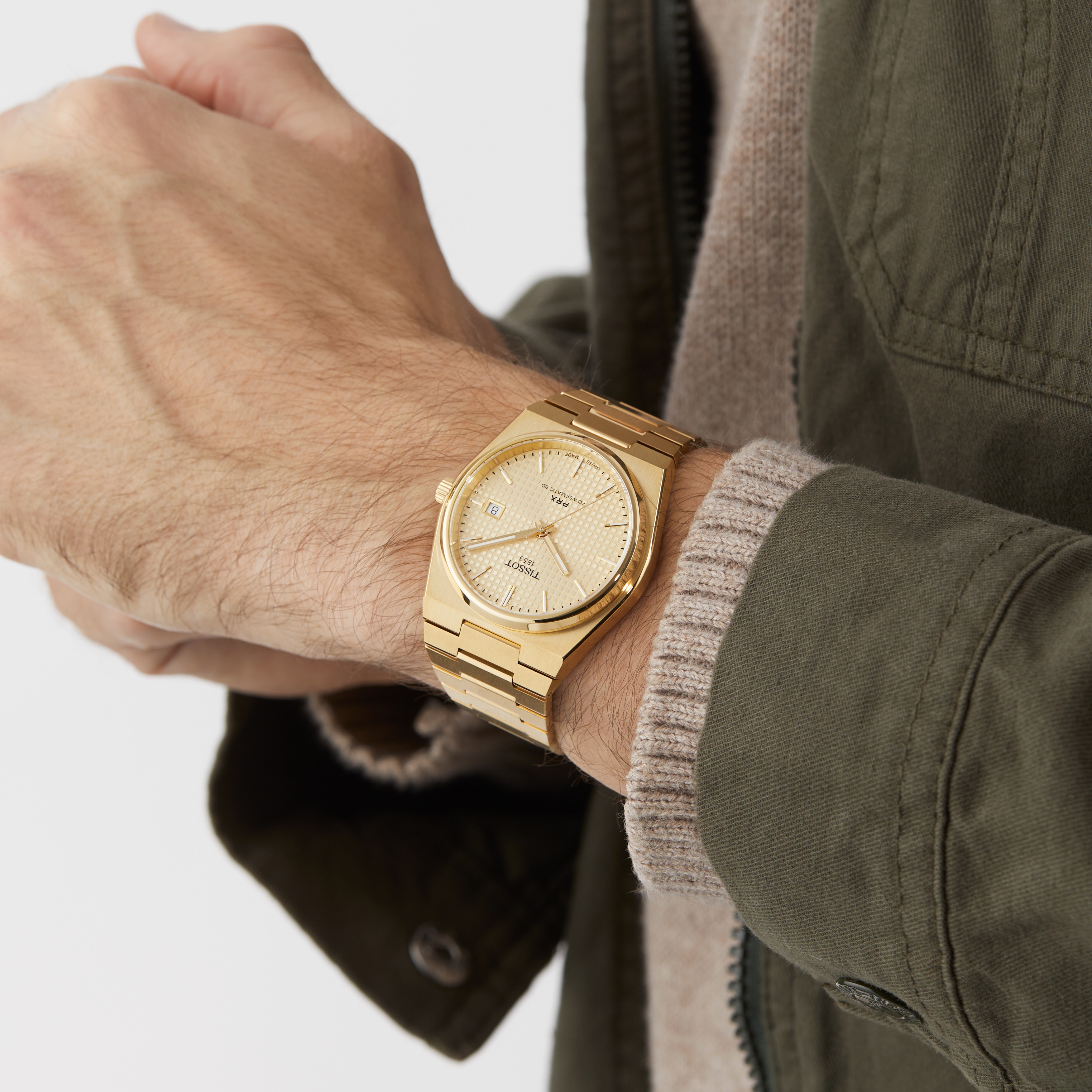 Replica Tissot PRX Powermatic 80 40mm Mens details Gold T1374073302100 6 Replica Tissot PRX Powermatic 80 40mm Mens details Gold T1374073302100