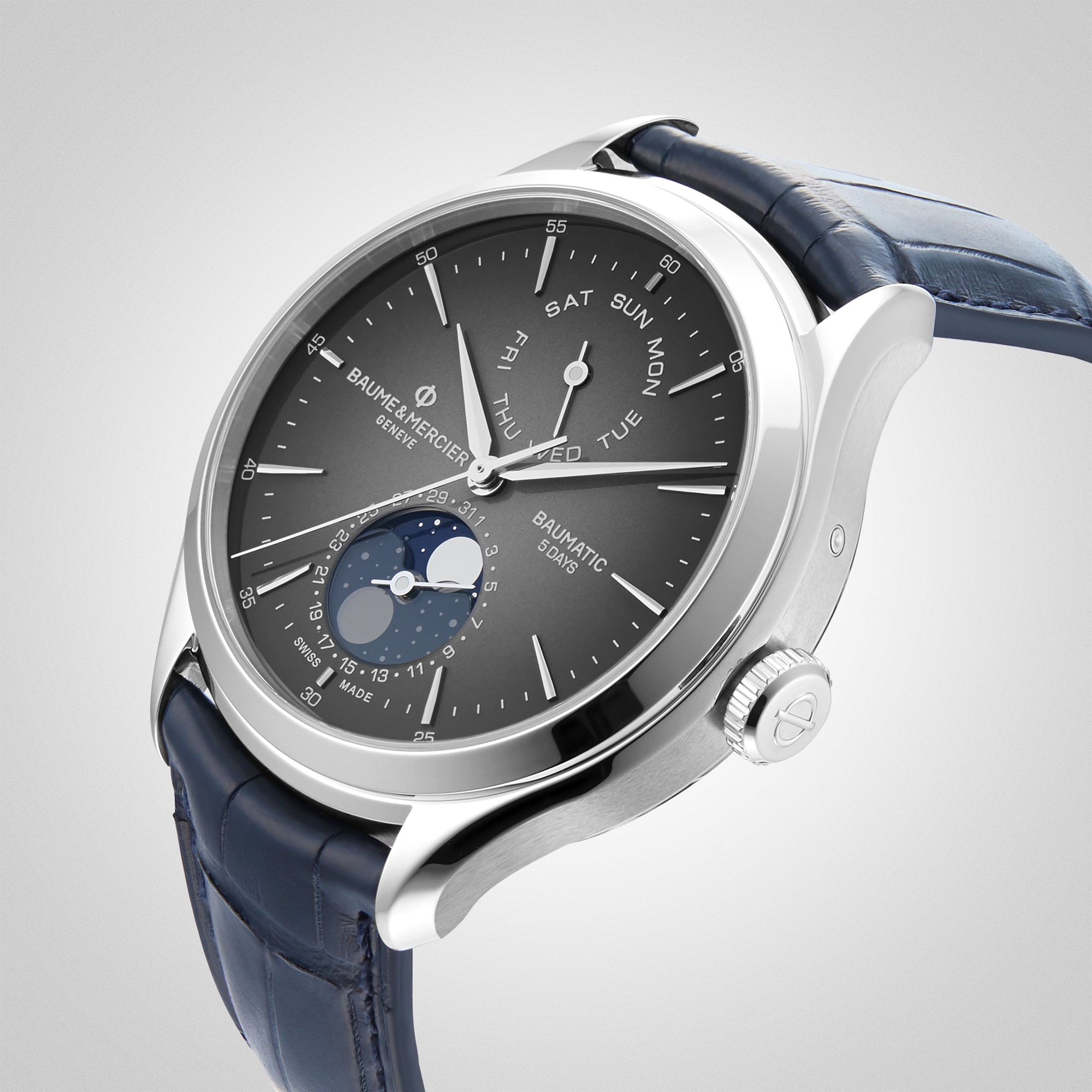 Replica Baume & Mercier Clifton Moonphase 42mm Mens details Grey M0A10548 6 Replica Baume & Mercier Clifton Moonphase 42mm Mens details Grey M0A10548