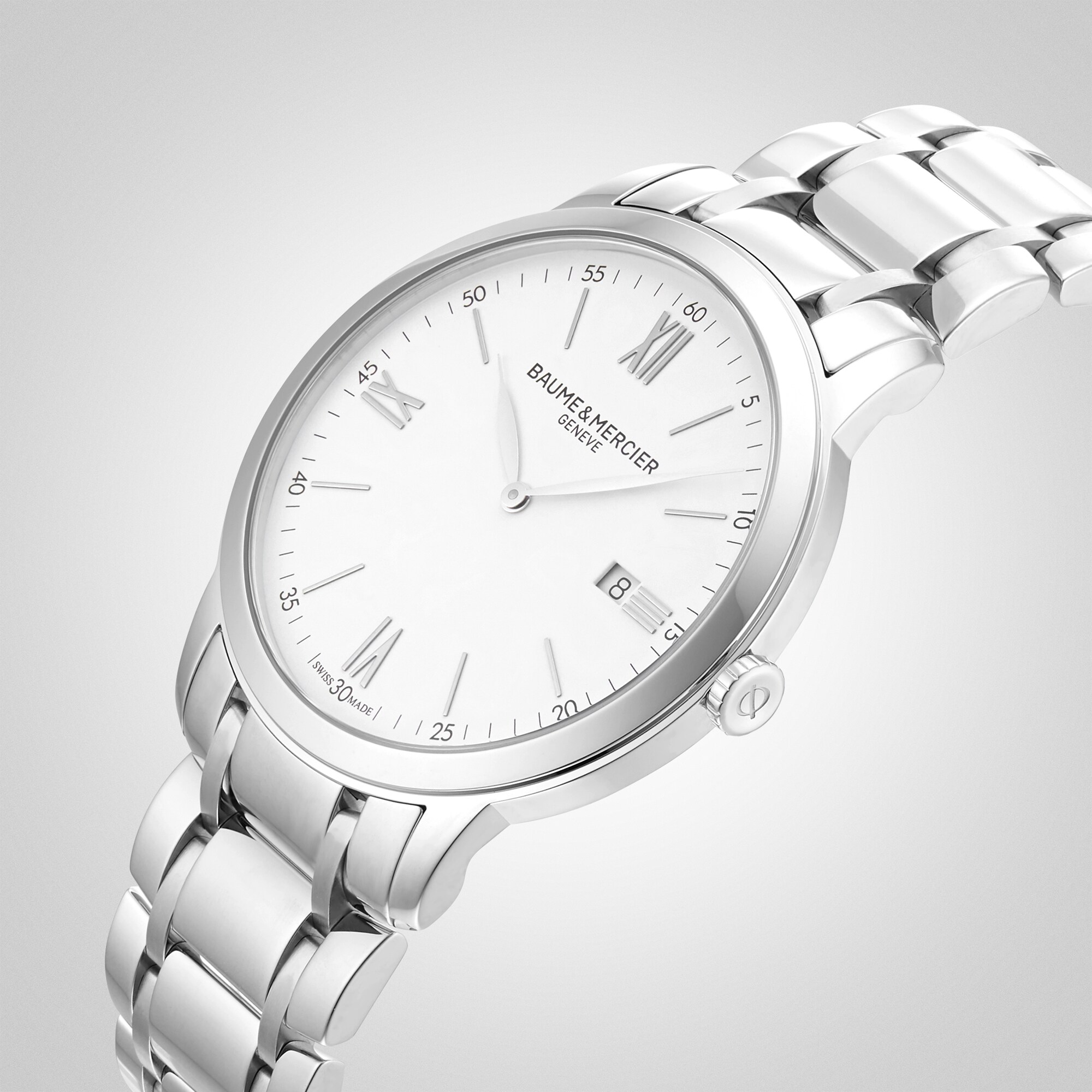 Replica Baume & Mercier Classima Quartz 42mm Mens details White M0A10526
