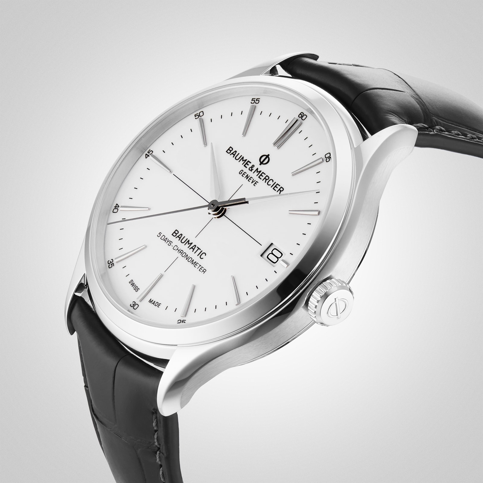 Replica Baume & Mercier Clifton 40mm Mens details White BM0A10518
