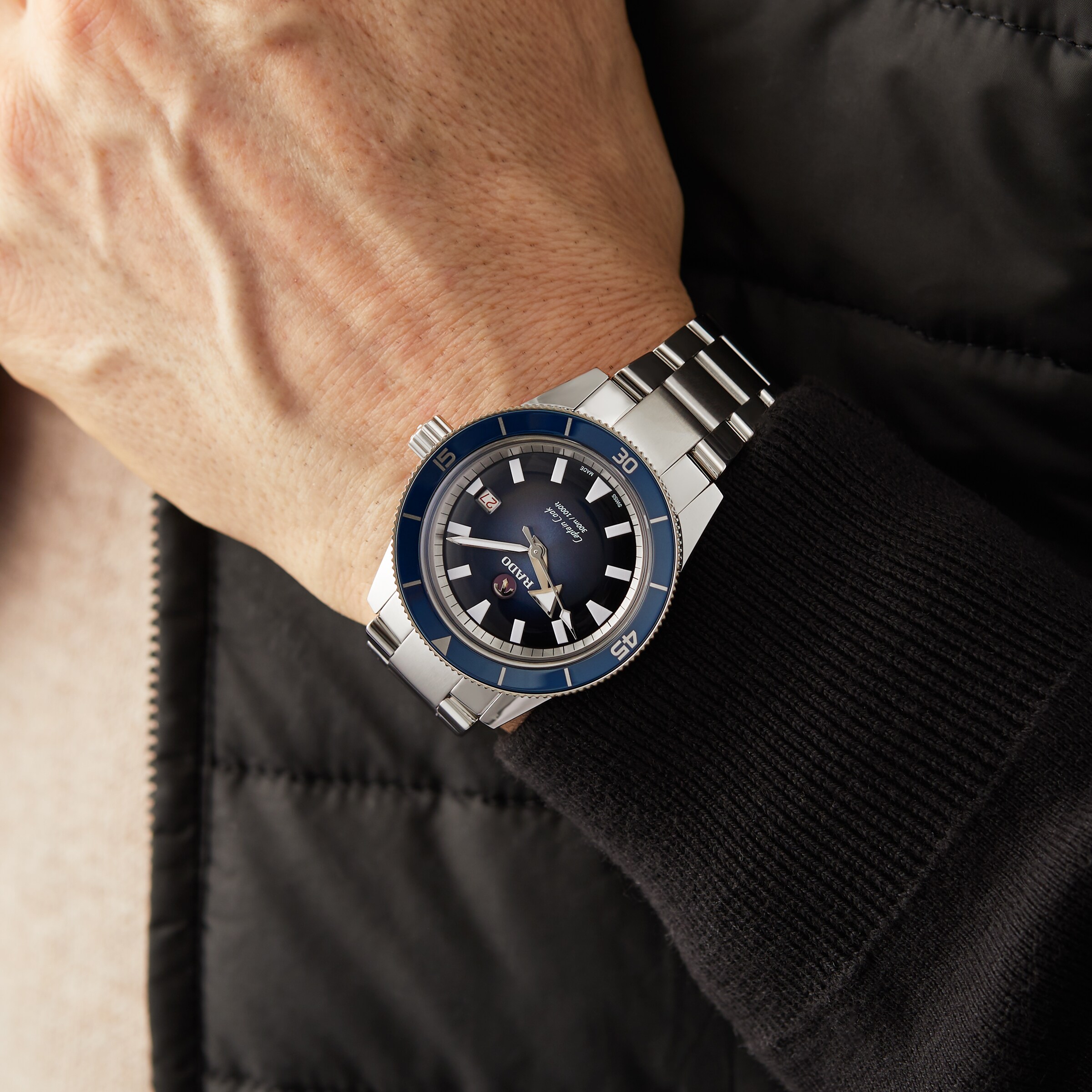 Replica Rado Captain Cook Blue Automatic Mens details R32105203