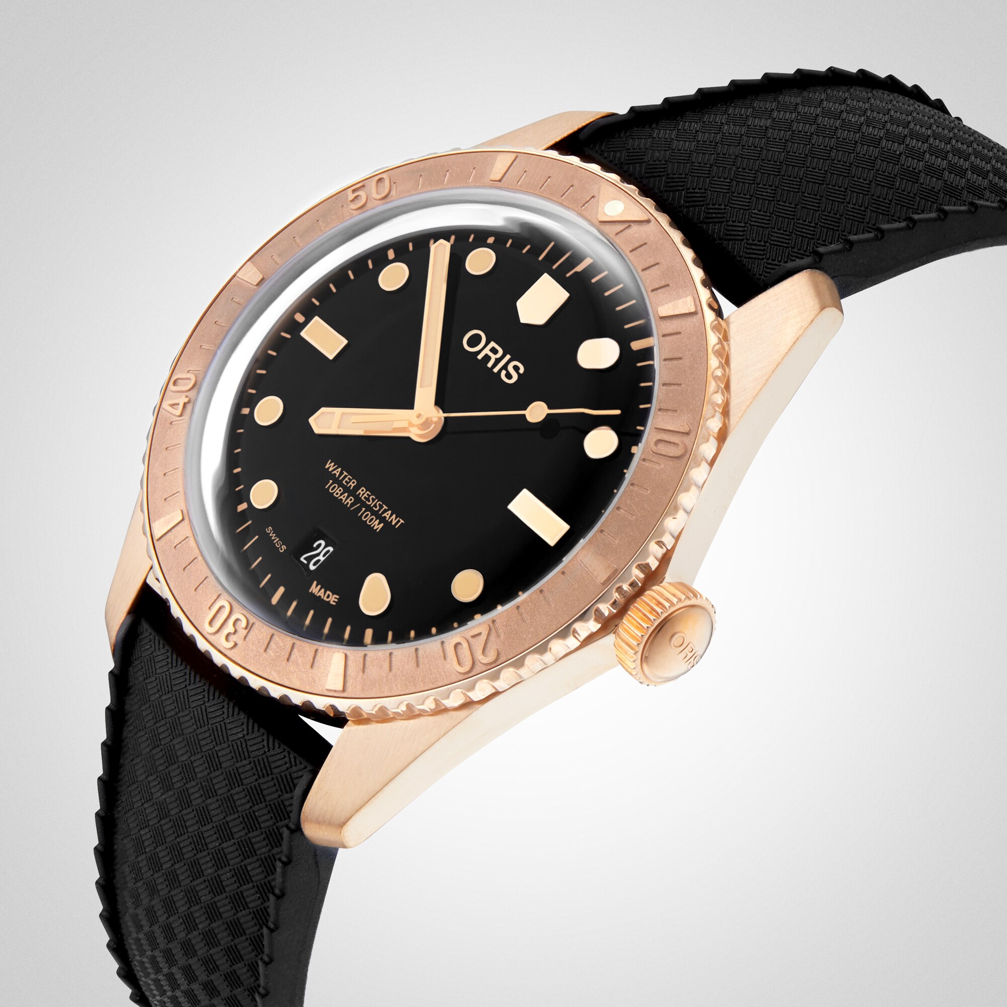 Replica Oris Divers Sixty Five Date Cotton Candy Sepia 38mm Mens details Rubber 01 733 7771 3154-07 4 19 18BR