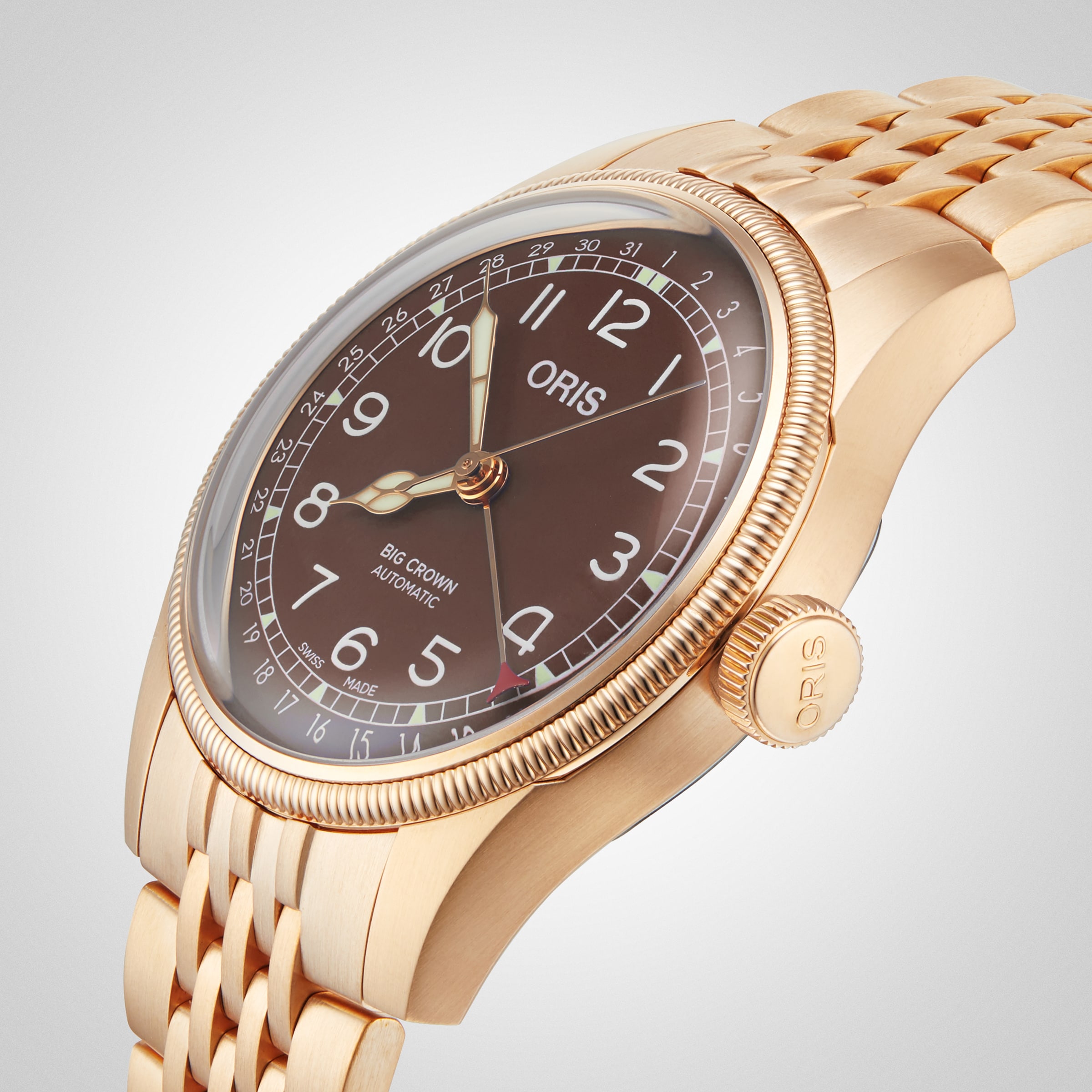 Replica Oris Big Crown 40mm Mens details - Brown 01 754 7741 3166-07 8 20 01