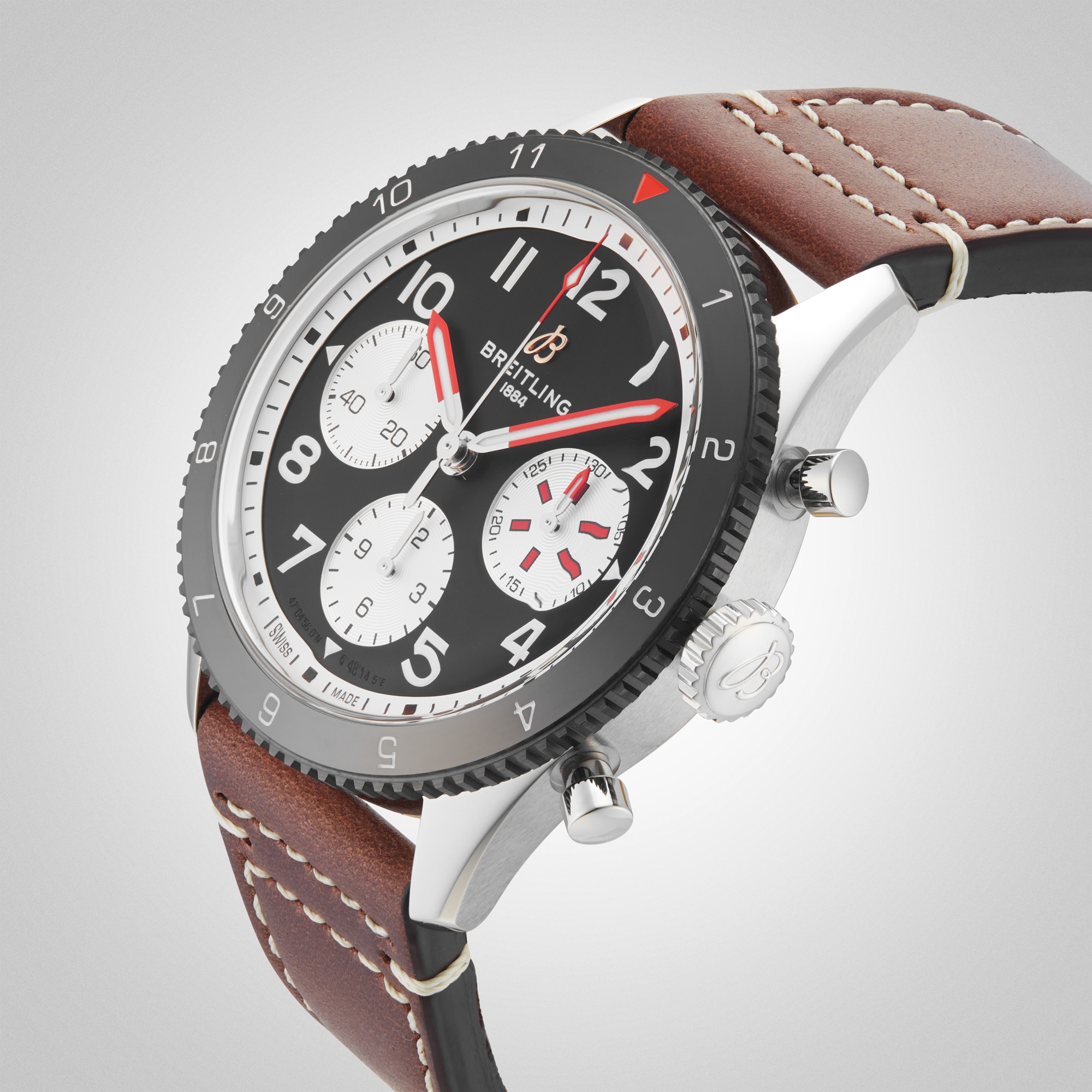 Replica Breitling Classic AVI Chronograph 42 Mosquito Leather Strap details Y233801A1B1X1 6 Replica Breitling Classic AVI Chronograph 42 Mosquito Leather Strap details Y233801A1B1X1