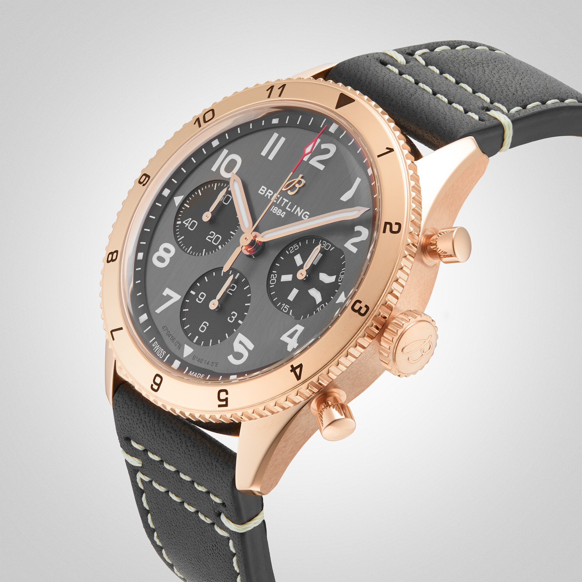 Replica Breitling Classic AVI Chronograph 42 P-51 Mustang 18K Red Gold Leather Strap details R233801A1B1X1 6 Replica Breitling Classic AVI Chronograph 42 P-51 Mustang 18K Red Gold Leather Strap details R233801A1B1X1