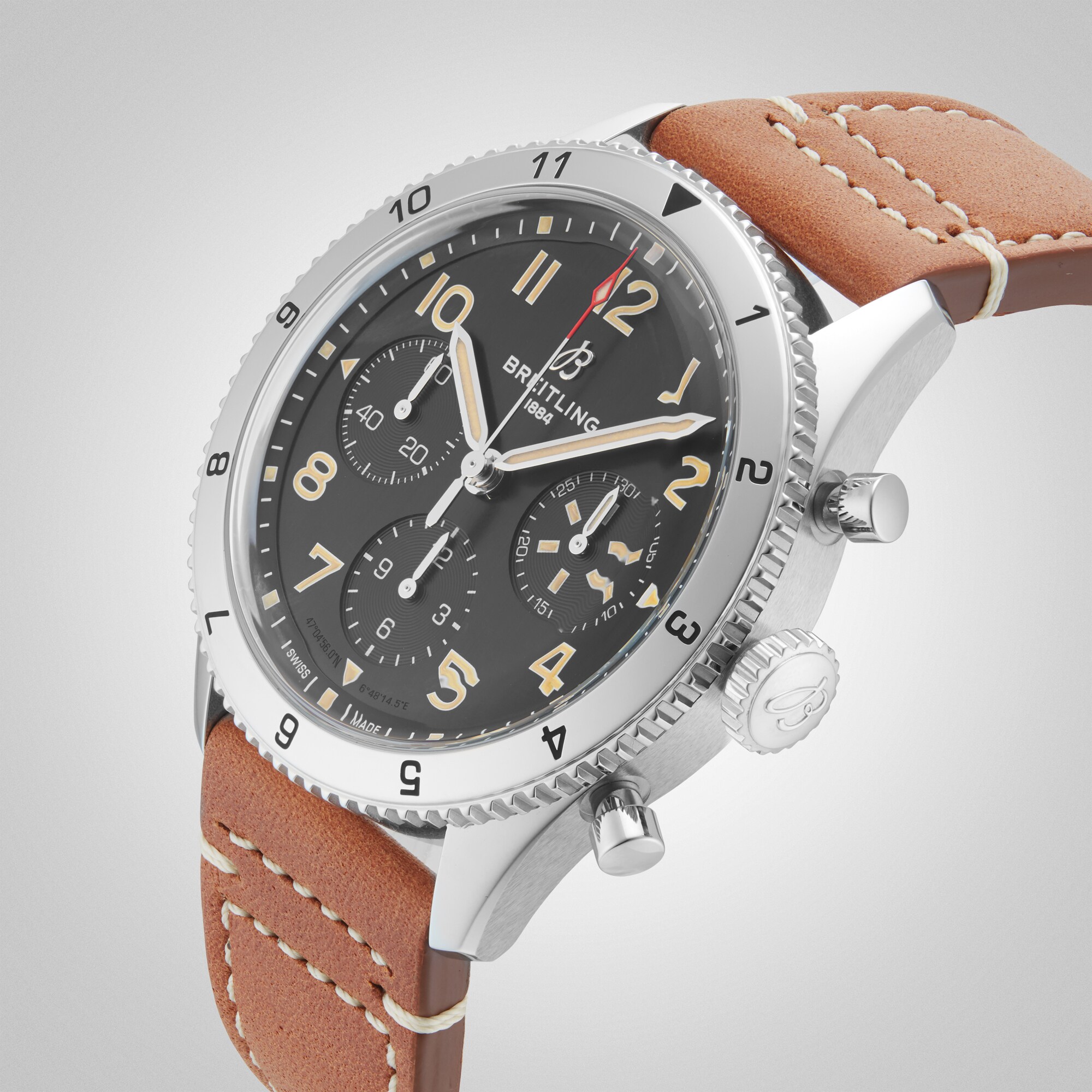 Replica Breitling Classic AVI Chronograph 42 P-51 Mustang Leather Strap details A233803A1B1X1 6 Replica Breitling Classic AVI Chronograph 42 P-51 Mustang Leather Strap details A233803A1B1X1