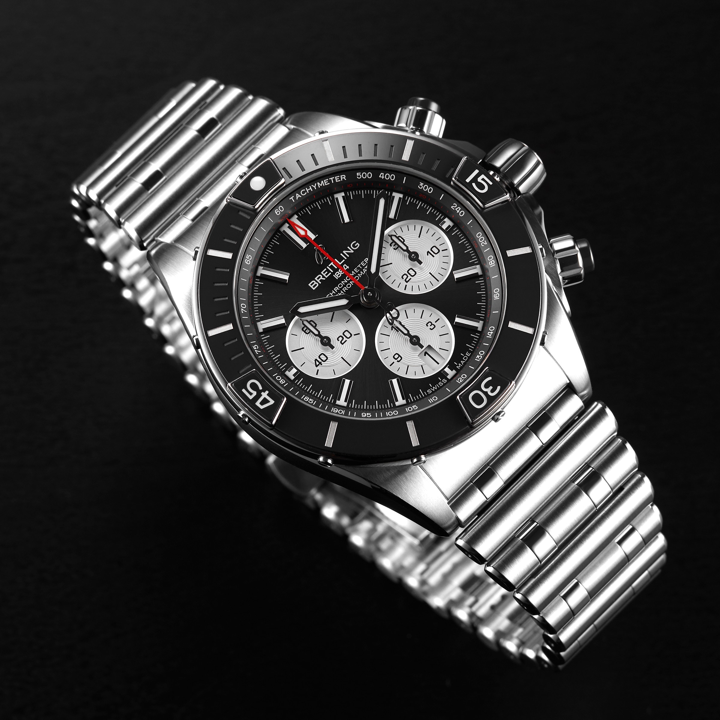 Replica Breitling Super Chronomat B01 44 Stainless Steel details AB0136251B1A1