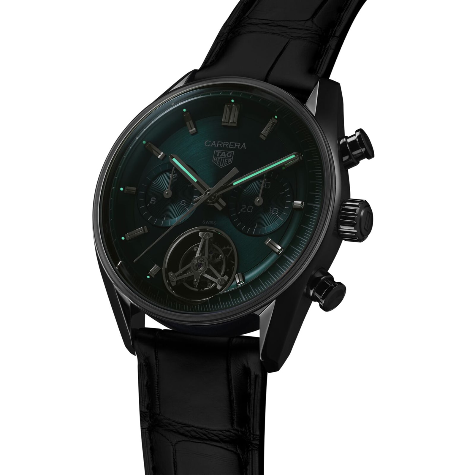 Replica TAG Heuer Carrera Chronograph Tourbillon 42mm Mens details Green CBS5011.FC6566 6 Replica TAG Heuer Carrera Chronograph Tourbillon 42mm Mens details Green CBS5011.FC6566
