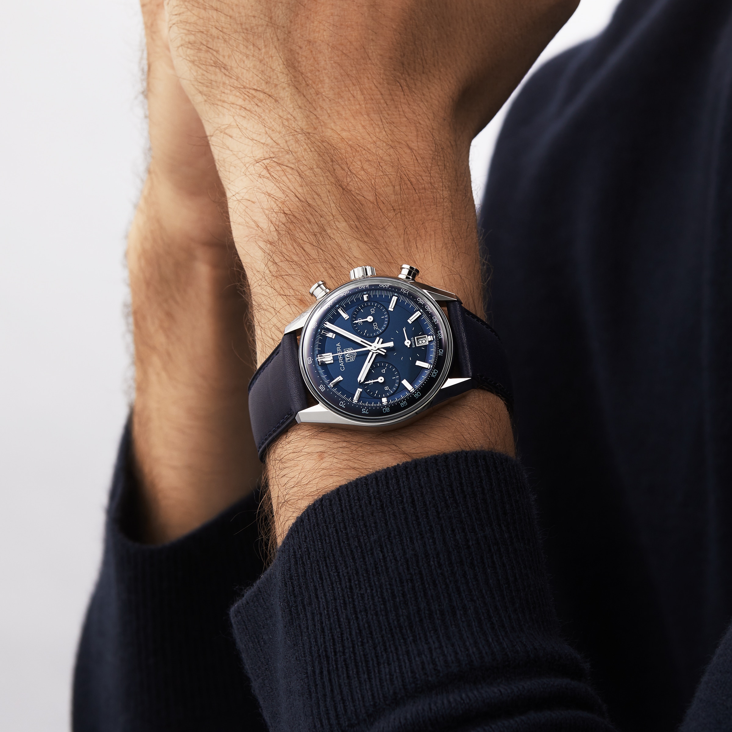 Replica TAG Heuer Carrera Chronograph 39mm Mens details Blue CBS2212.FC6535