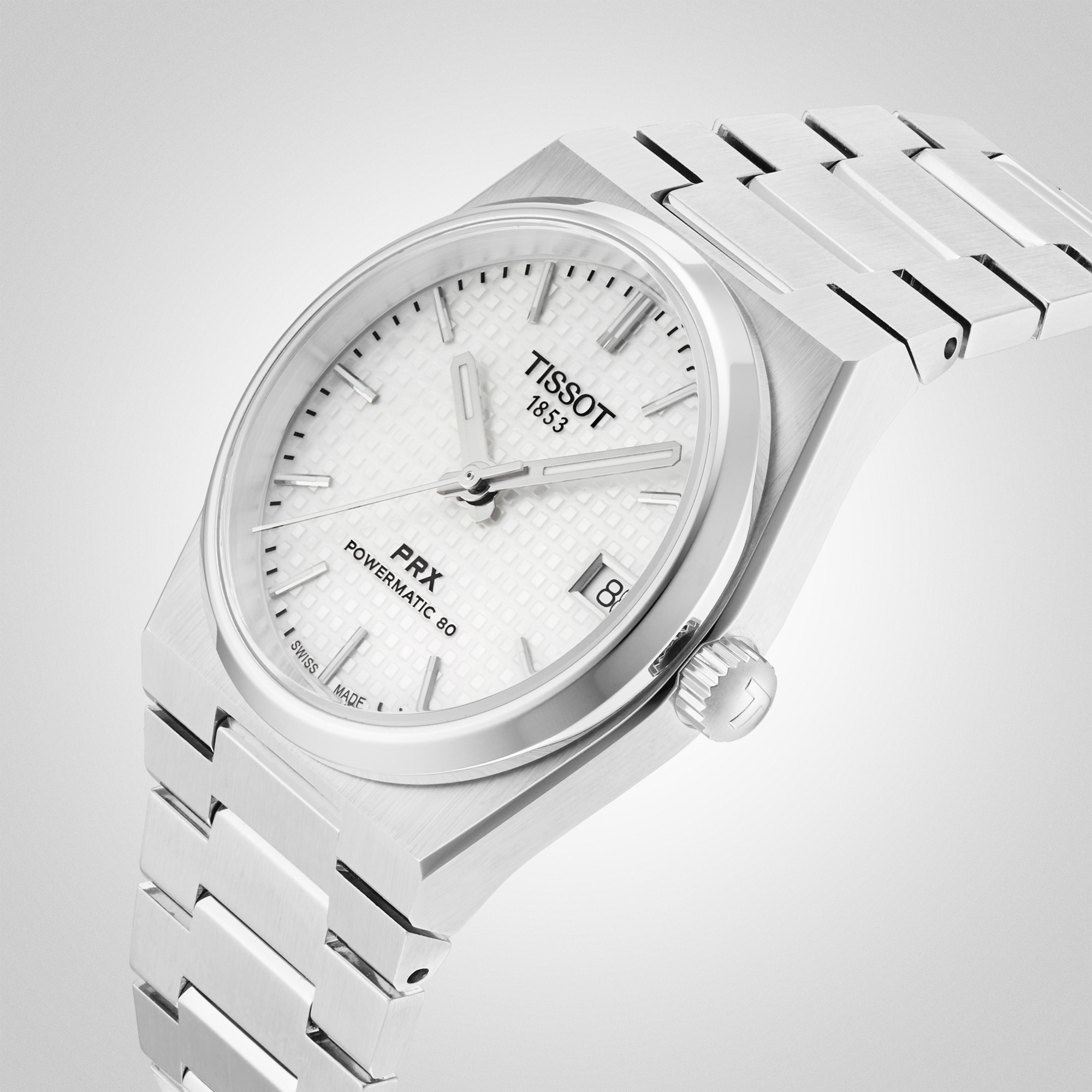 Replica Tissot PRX Powermatic 80 35mm Unisex details White T1372071111100