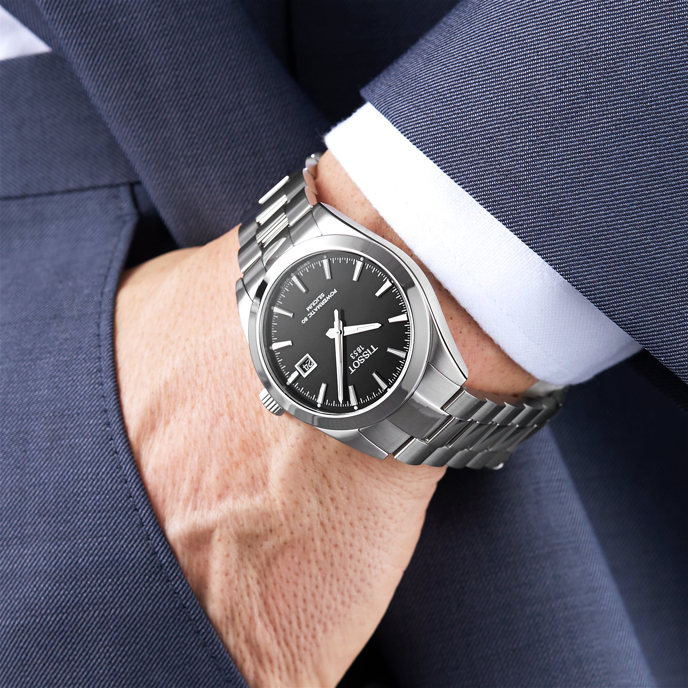 Replica Tissot T-Classic Gentleman Powermatic 80 Silicium 40mm Mens details T1274071105100 6 Replica Tissot T-Classic Gentleman Powermatic 80 Silicium 40mm Mens details T1274071105100