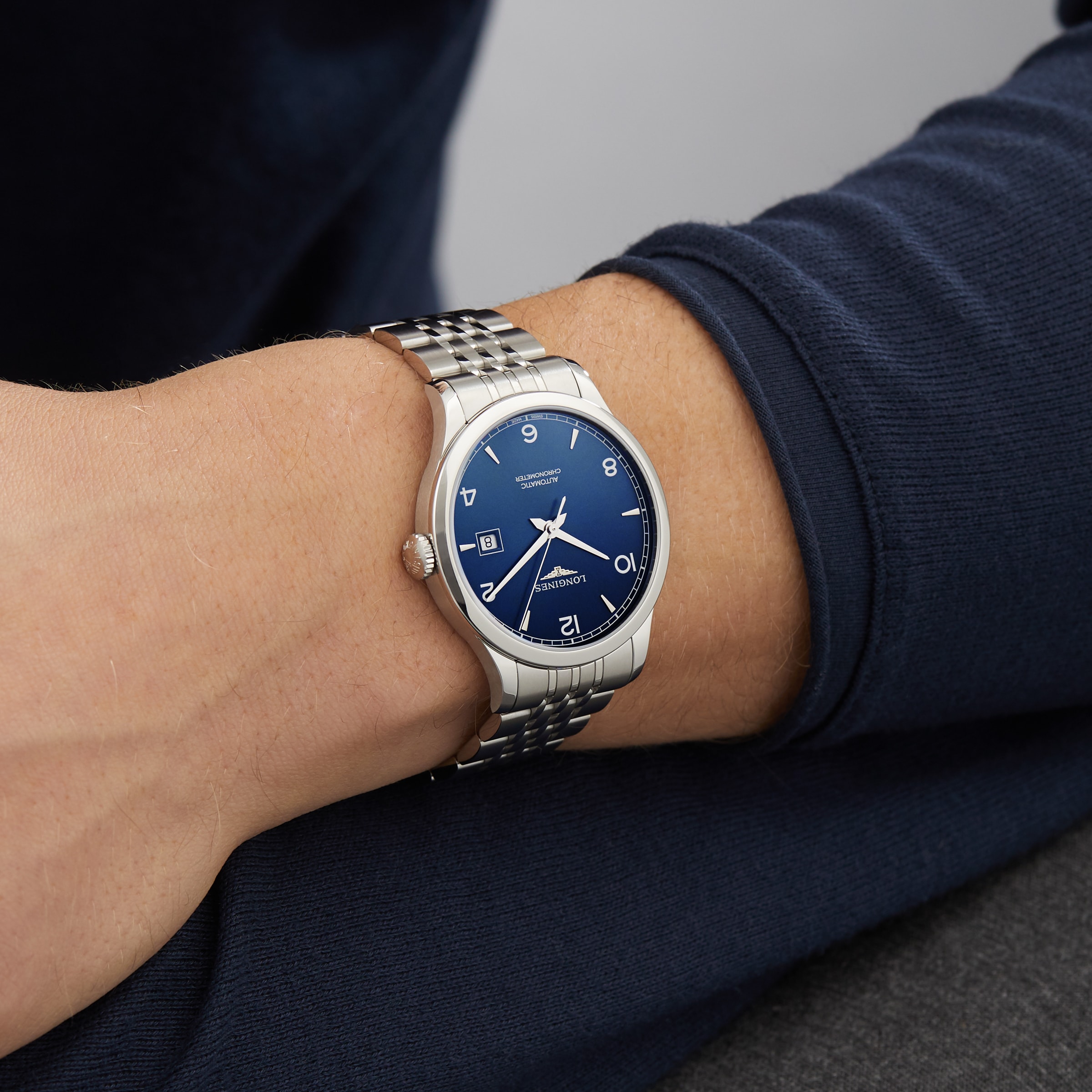Replica Longines Record 40mm Mens details Sunray Blue L28214966 6 Replica Longines Record 40mm Mens details Sunray Blue L28214966