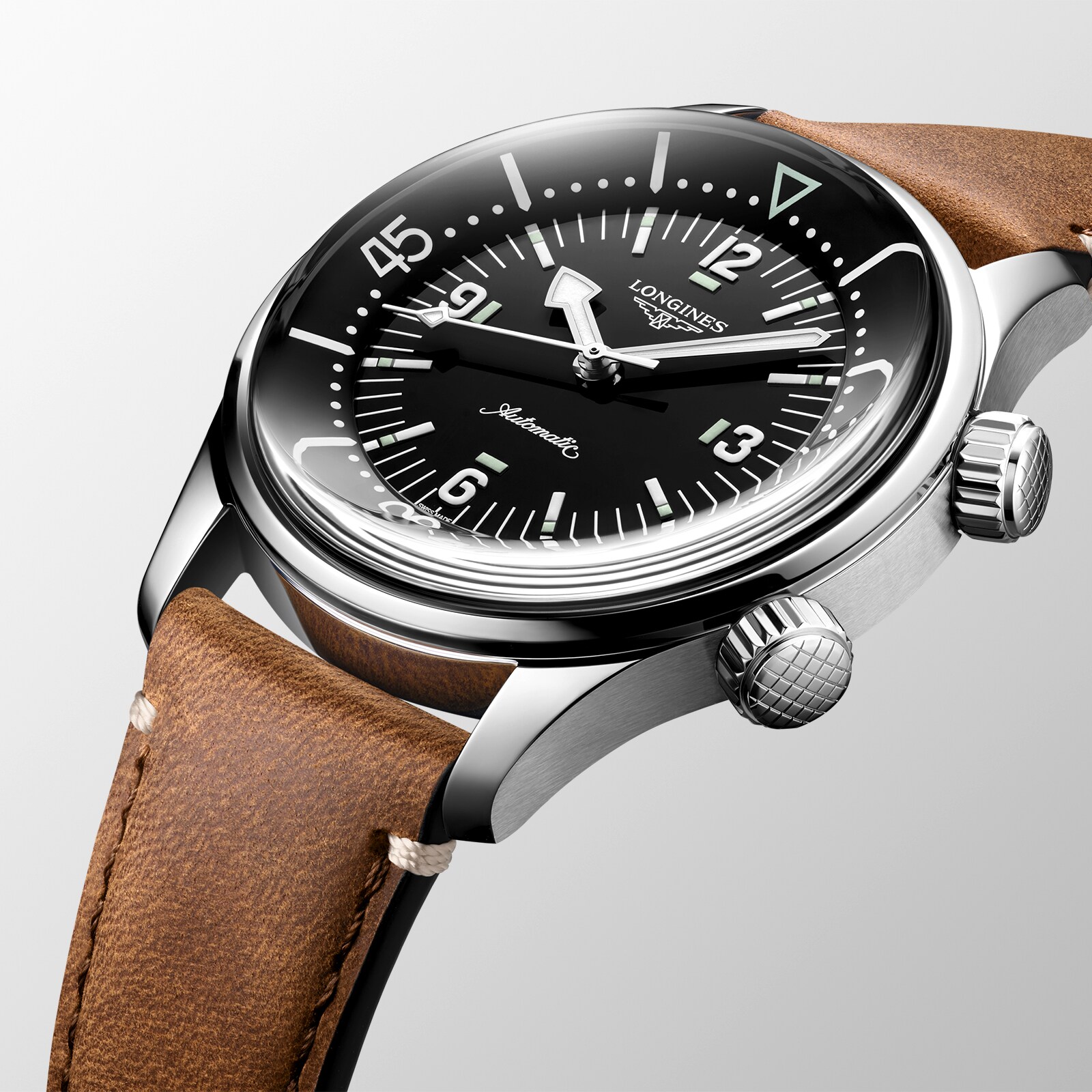 Replica Longines Legend Diver 39mm Mens details Black Leather L37644500 6 Replica Longines Legend Diver 39mm Mens details Black Leather L37644500