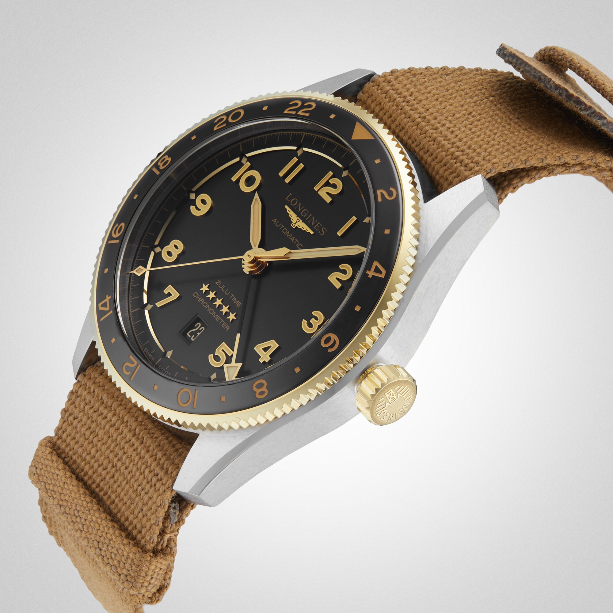 Replica Longines Spirit Zulu Time 42mm Mens details Black L38125539