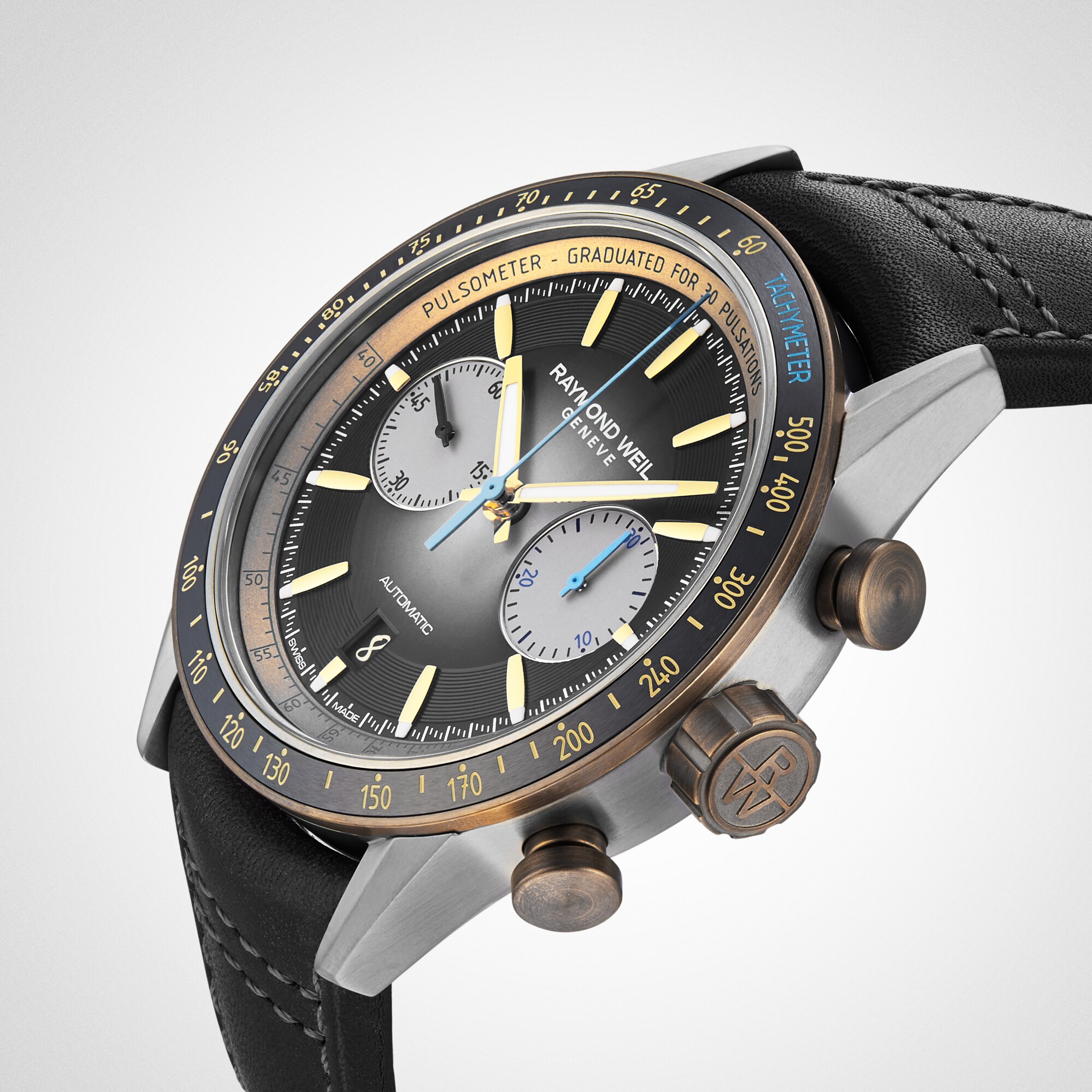 Replica Raymond Weil Freelancer Chronograph Bi-compax details 43.5mm 7780-TB3-20423 6 Replica Raymond Weil Freelancer Chronograph Bi-compax details 43.5mm 7780-TB3-20423
