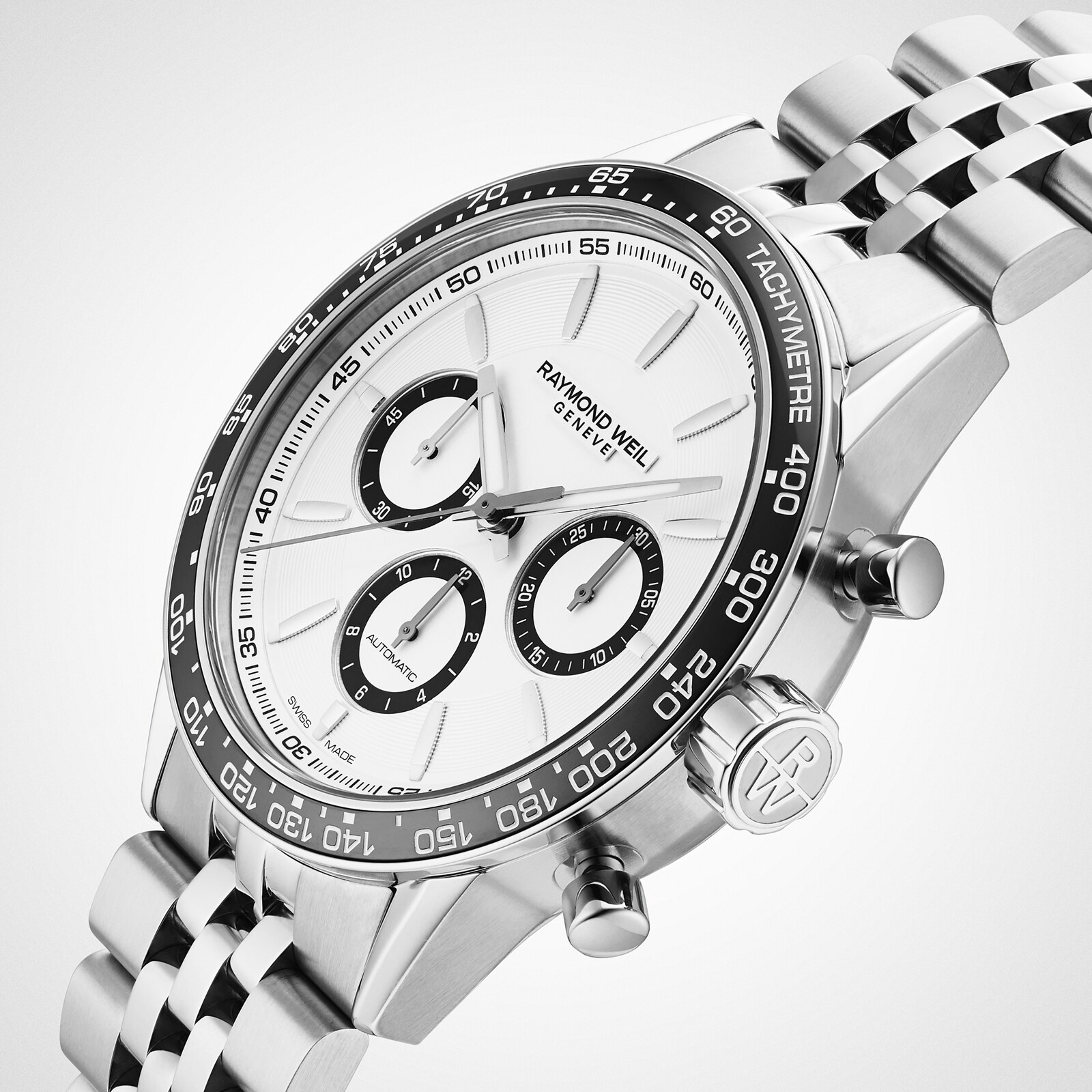 Replica Raymond Weil Freelancer 43.5mm Mens details White 7741-ST1-30021