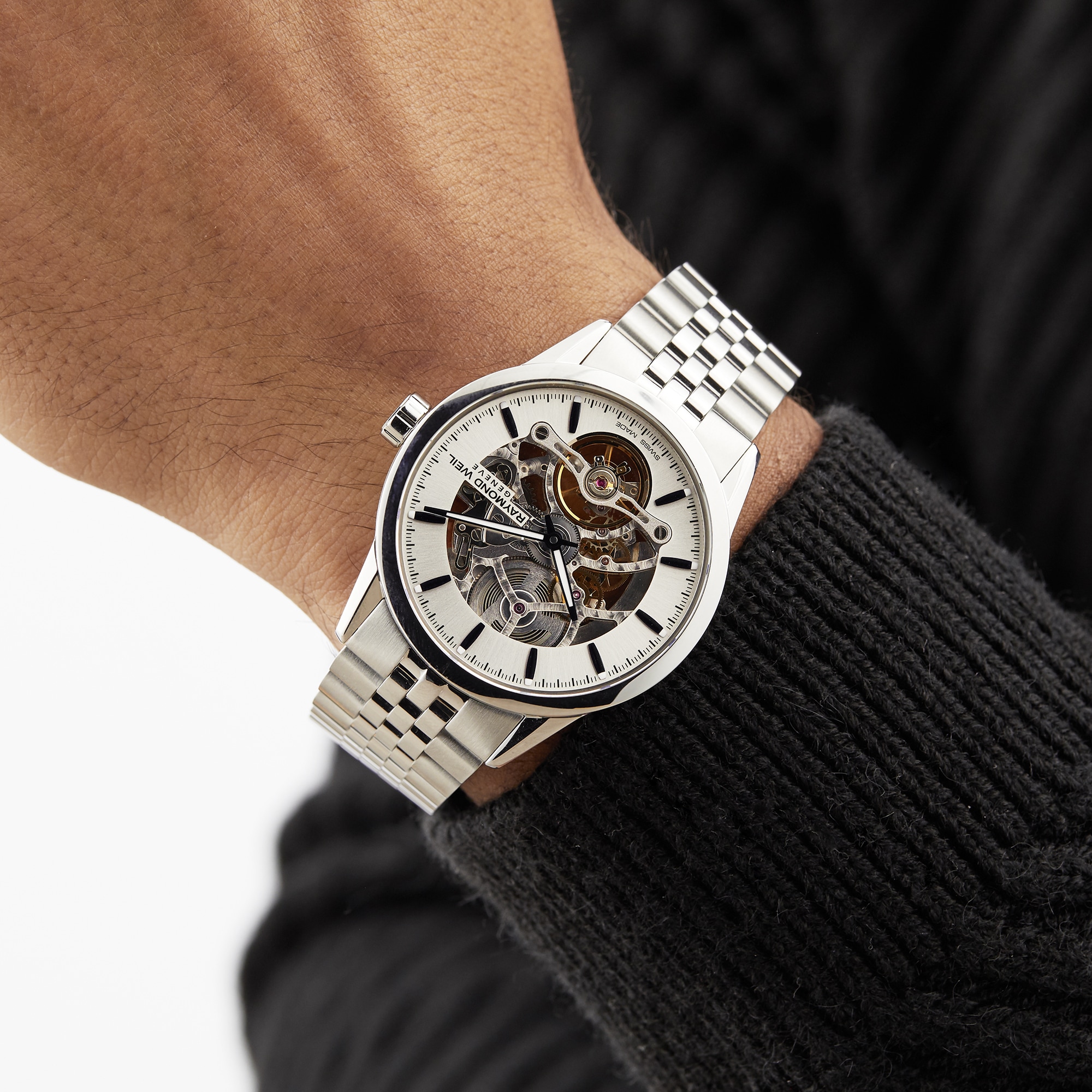 Replica Raymond Weil Freelancer Skeleton 42mm Mens details 2785-ST-65001 6 Replica Raymond Weil Freelancer Skeleton 42mm Mens details 2785-ST-65001