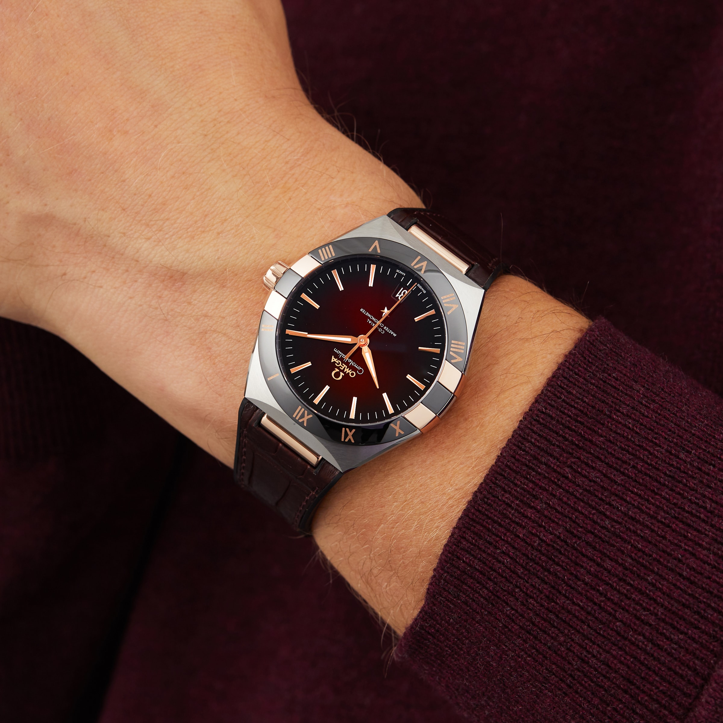 Replica Omega Constellation Co-Axial Master Chronometer 41mm Mens details Red O13123412111001