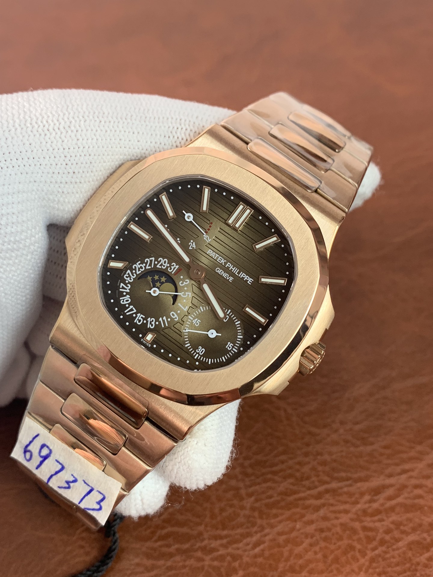 Replica Patek Philippe Men Nautilus Moonphase 5712/1A-001 Rose Gold