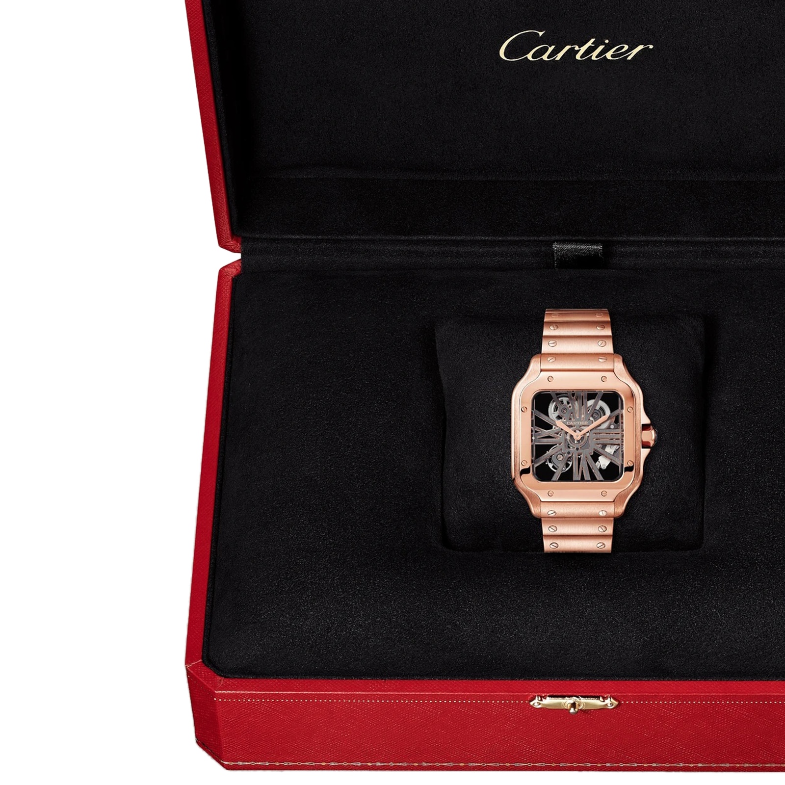 Replica Cartier Santos De Cartier details Large Model Manual Winding Rose Gold WHSA0016