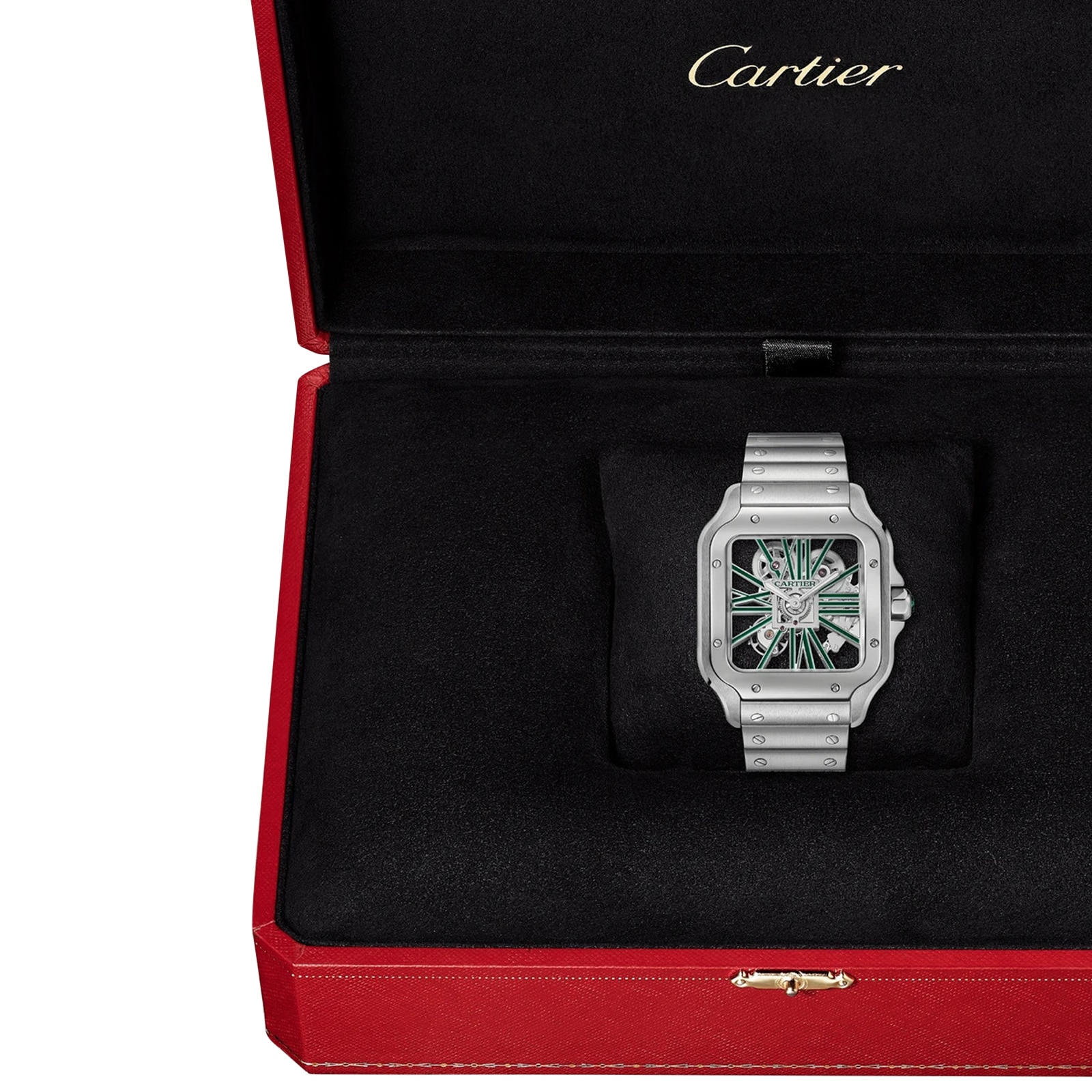 Replica Cartier Santos details skeleton large model Manufacture mechanical movement with manual winding WHSA0028