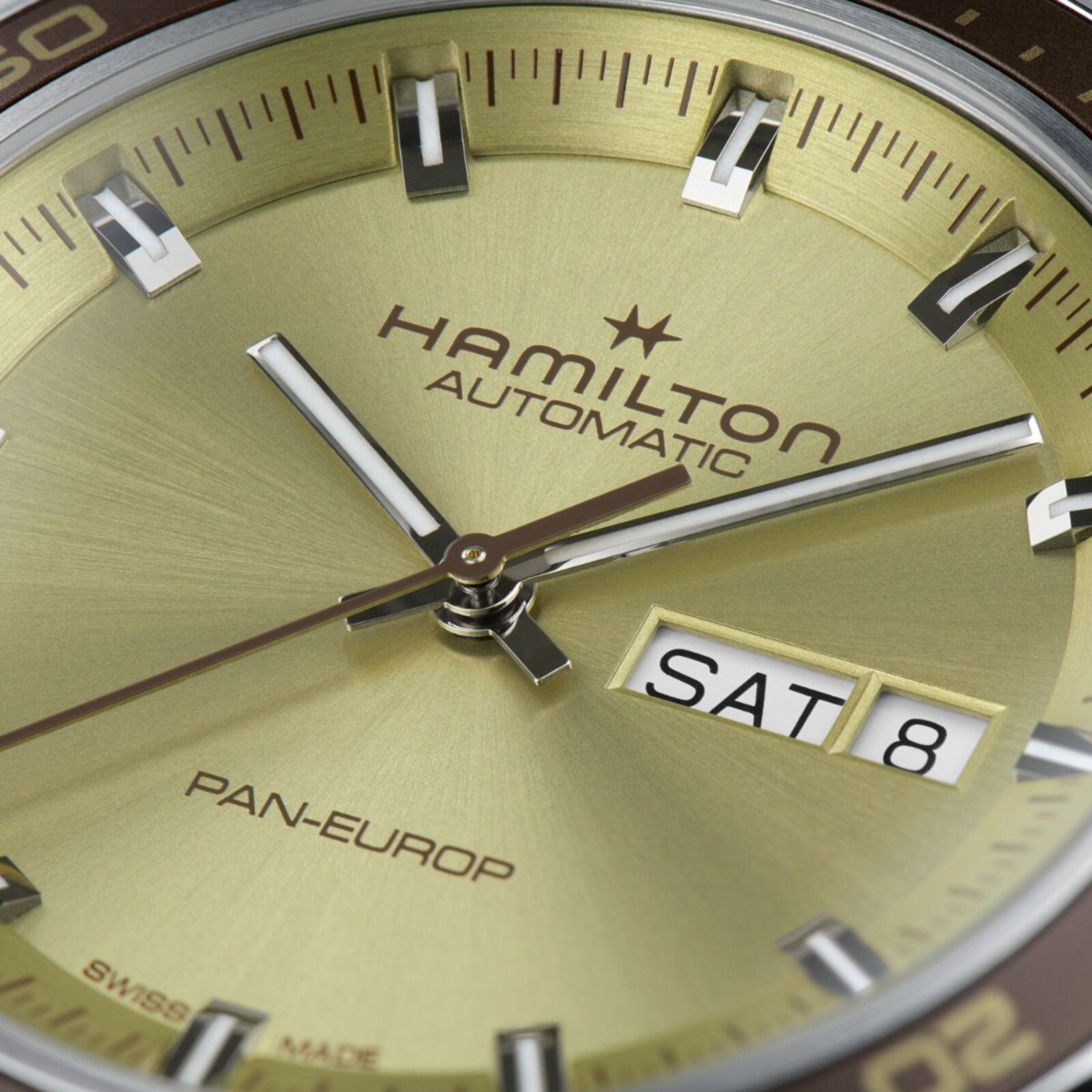 Replica Hamilton American Classic Pan Europ Day Date Automatic 42mm Mens details Green H35445860 7 Replica Hamilton American Classic Pan Europ Day Date Automatic 42mm Mens details Green H35445860
