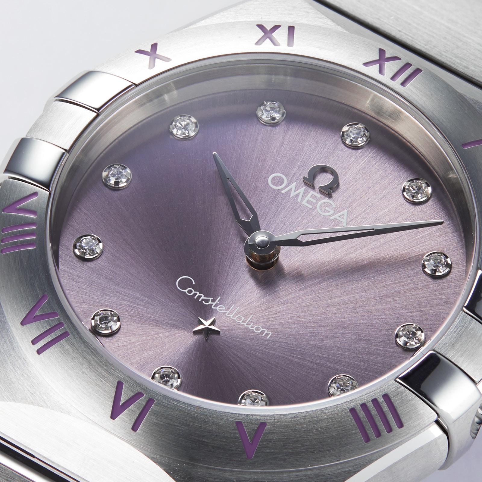 Replica Omega Constellation Co-Axial 28mm Ladies details Purple O13110286060002 7 Replica Omega Constellation Co-Axial 28mm Ladies details Purple O13110286060002
