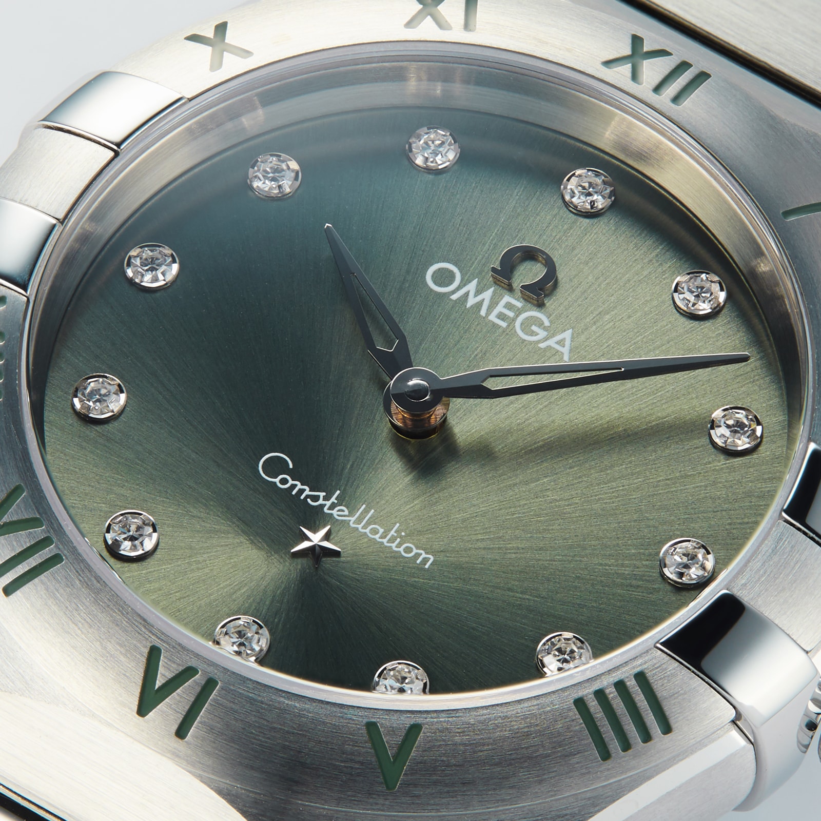 Replica Omega Constellation Co-Axial 28mm Ladies details Green O13110286060001 7 Replica Omega Constellation Co-Axial 28mm Ladies details Green O13110286060001