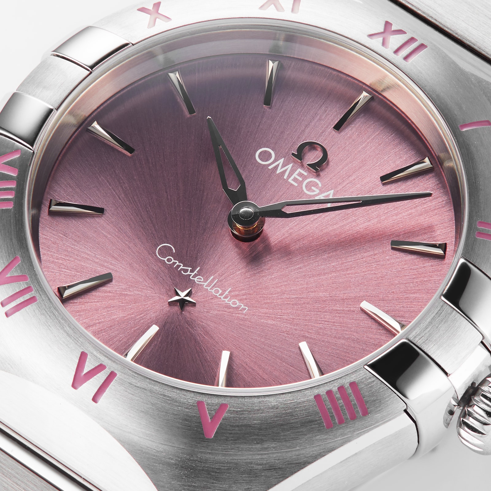 Replica Omega Constellation Quartz Steel 28mm Ladies details Pink O13110286011001 7 Replica Omega Constellation Quartz Steel 28mm Ladies details Pink O13110286011001