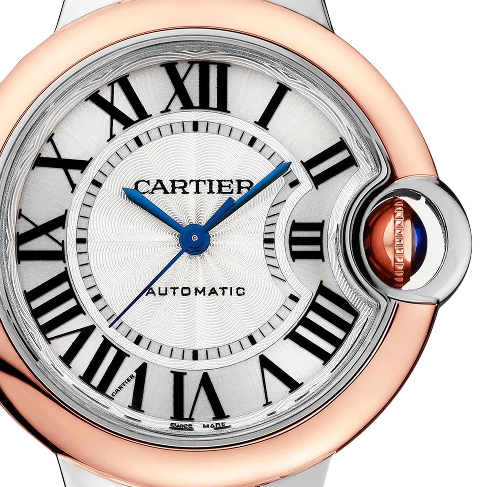 Replica Cartier Ballon Bleu De Cartier details 33mm Mechanical Movement With Automatic Winding Steel Rose Gold W2BB0032