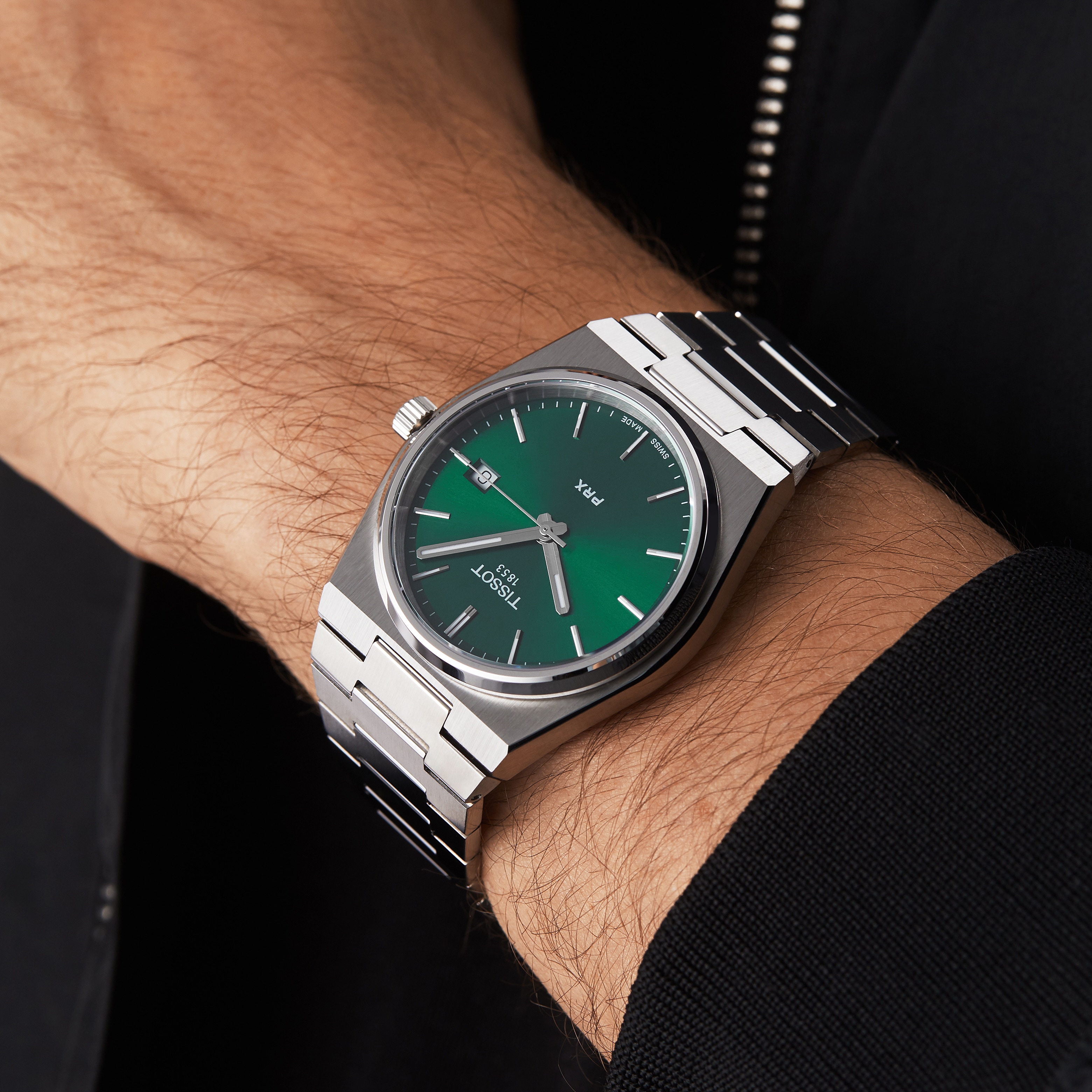 Replica Tissot T-Classic PRX 40mm Mens details Green T1374101109100 7 Replica Tissot T-Classic PRX 40mm Mens details Green T1374101109100
