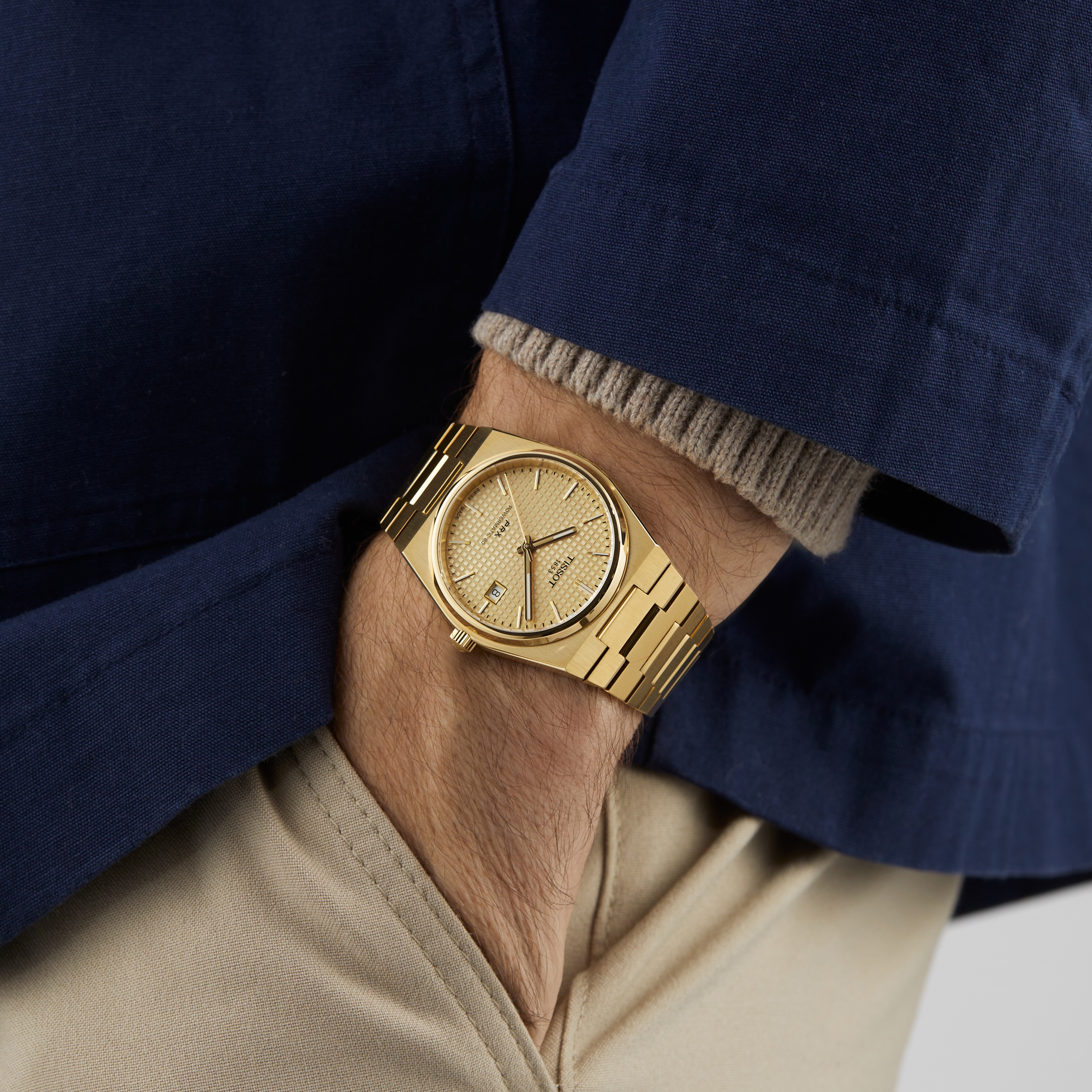 Replica Tissot PRX Powermatic 80 40mm Mens details Gold T1374073302100 7 Replica Tissot PRX Powermatic 80 40mm Mens details Gold T1374073302100