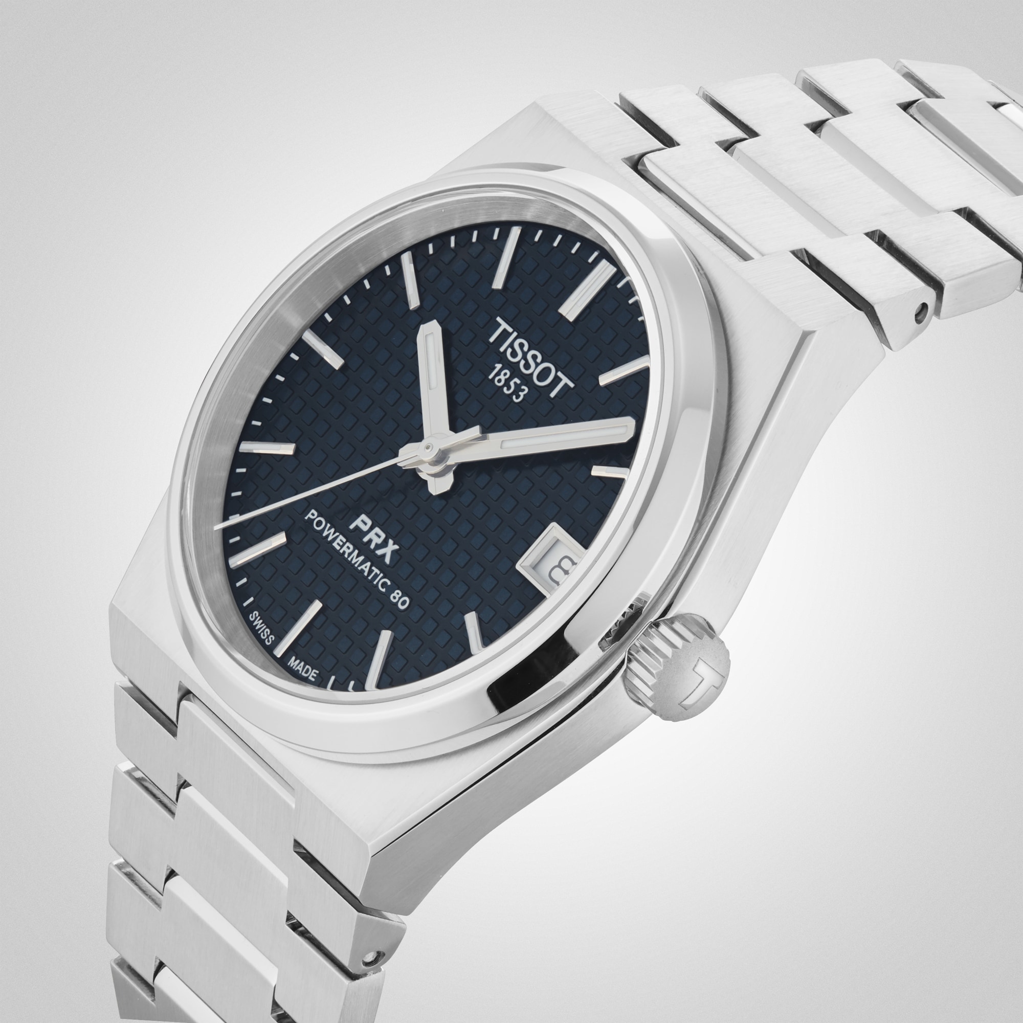 Replica Tissot PRX Powermatic 80 35mm Unisex details Blue T1372071104100 7 Replica Tissot PRX Powermatic 80 35mm Unisex details Blue T1372071104100