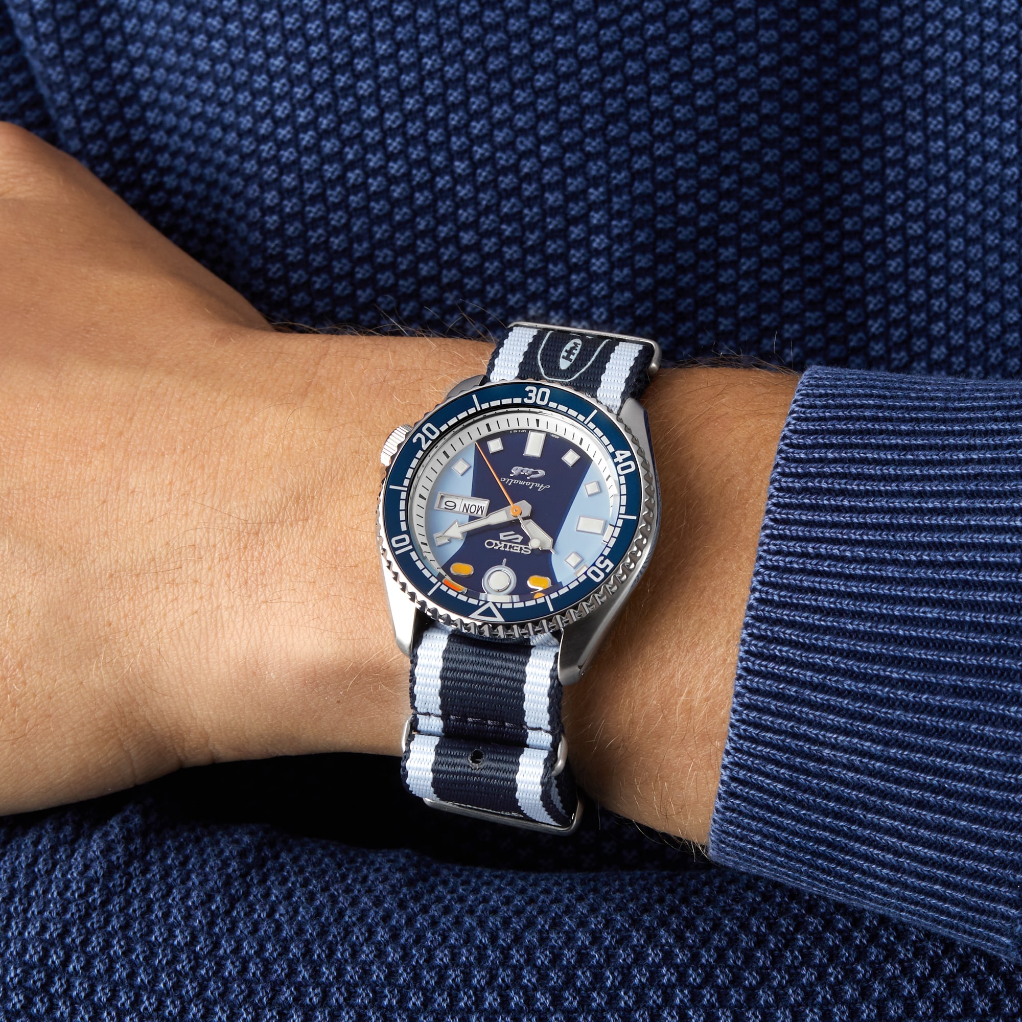 Replica Seiko 5 Sports X Honda Super Cub Limited Edition 42.5mm Mens details Blue SRPK37K1