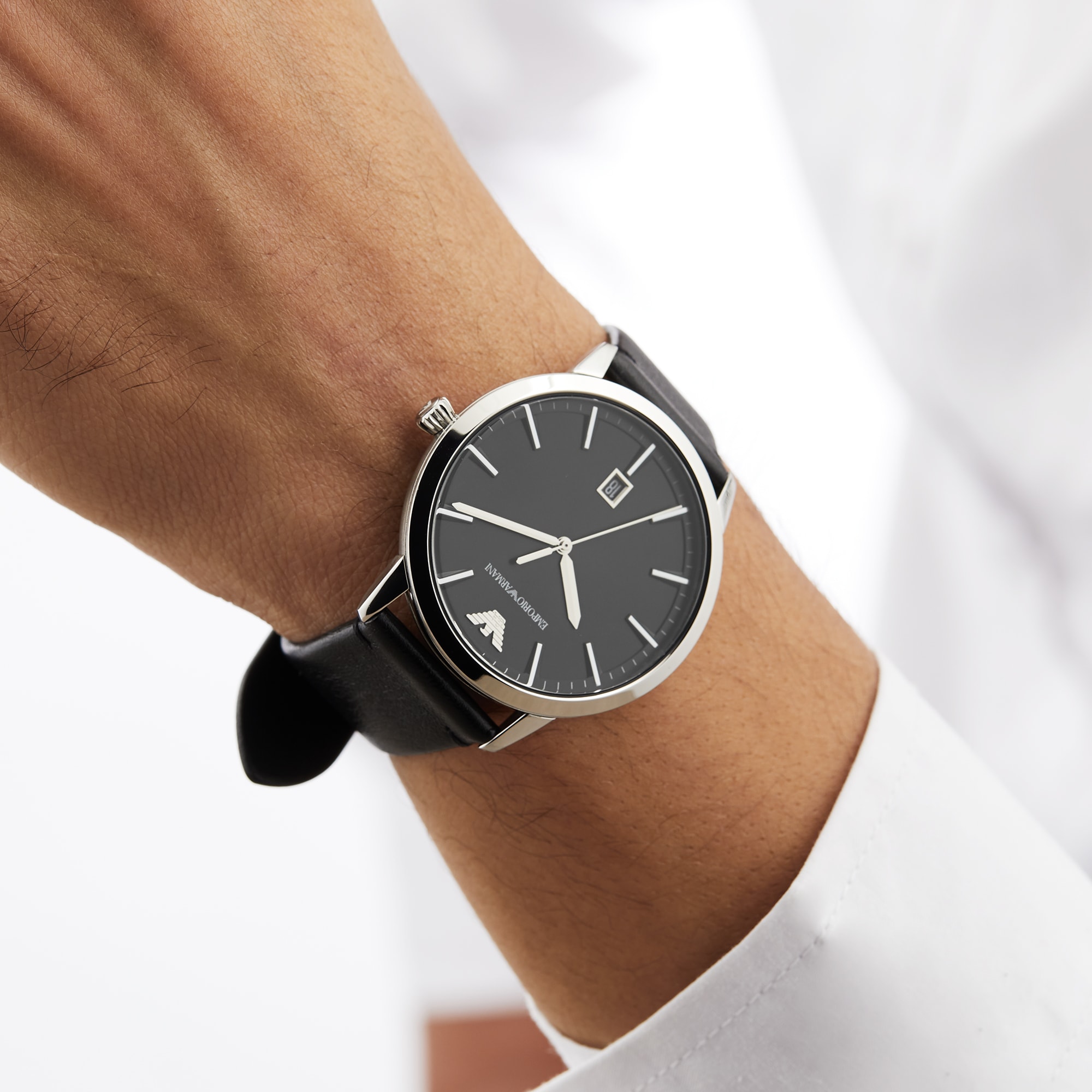 Replica Emporio Armani Black Leather Gents details AR11193 7 Replica Emporio Armani Black Leather Gents details AR11193