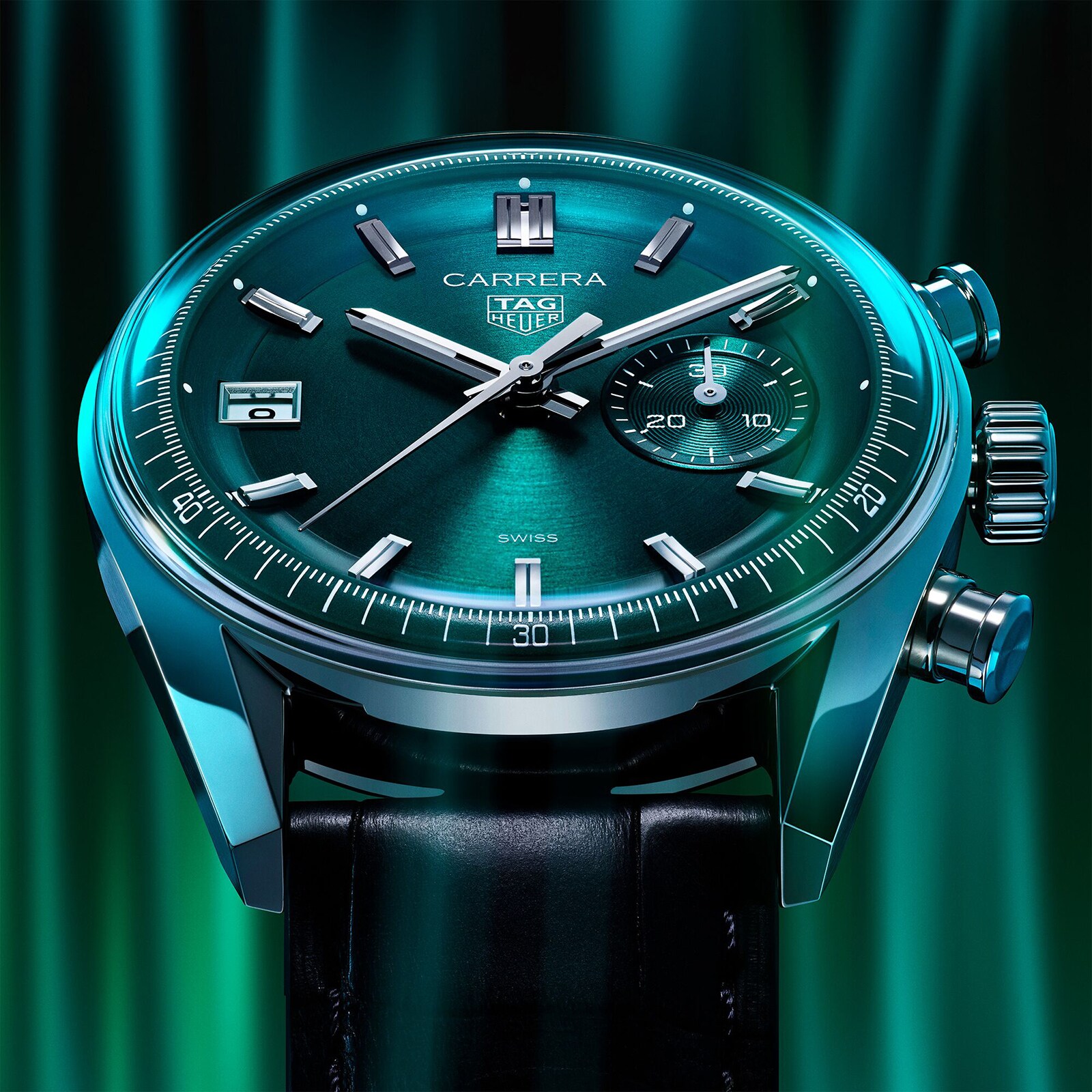 Replica TAG Heuer Carrera Chronograph 39mm Mens details Green CBS2211.FC6545 7 Replica TAG Heuer Carrera Chronograph 39mm Mens details Green CBS2211.FC6545