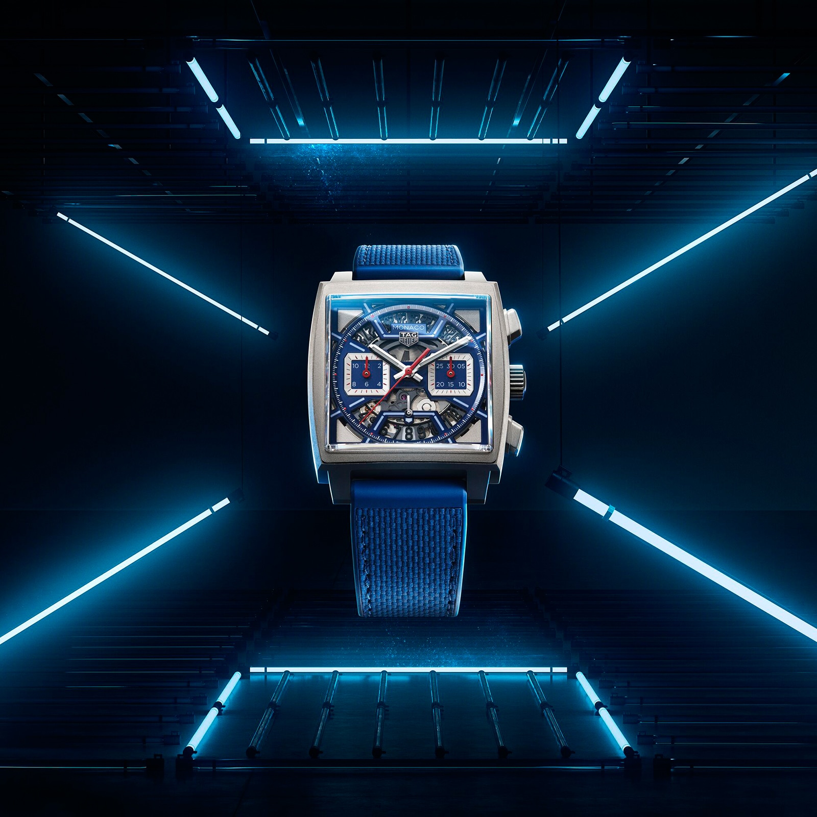 Replica TAG Heuer Monaco Chronograph 39mm Mens details Titanium Blue CBL2182.FT6235