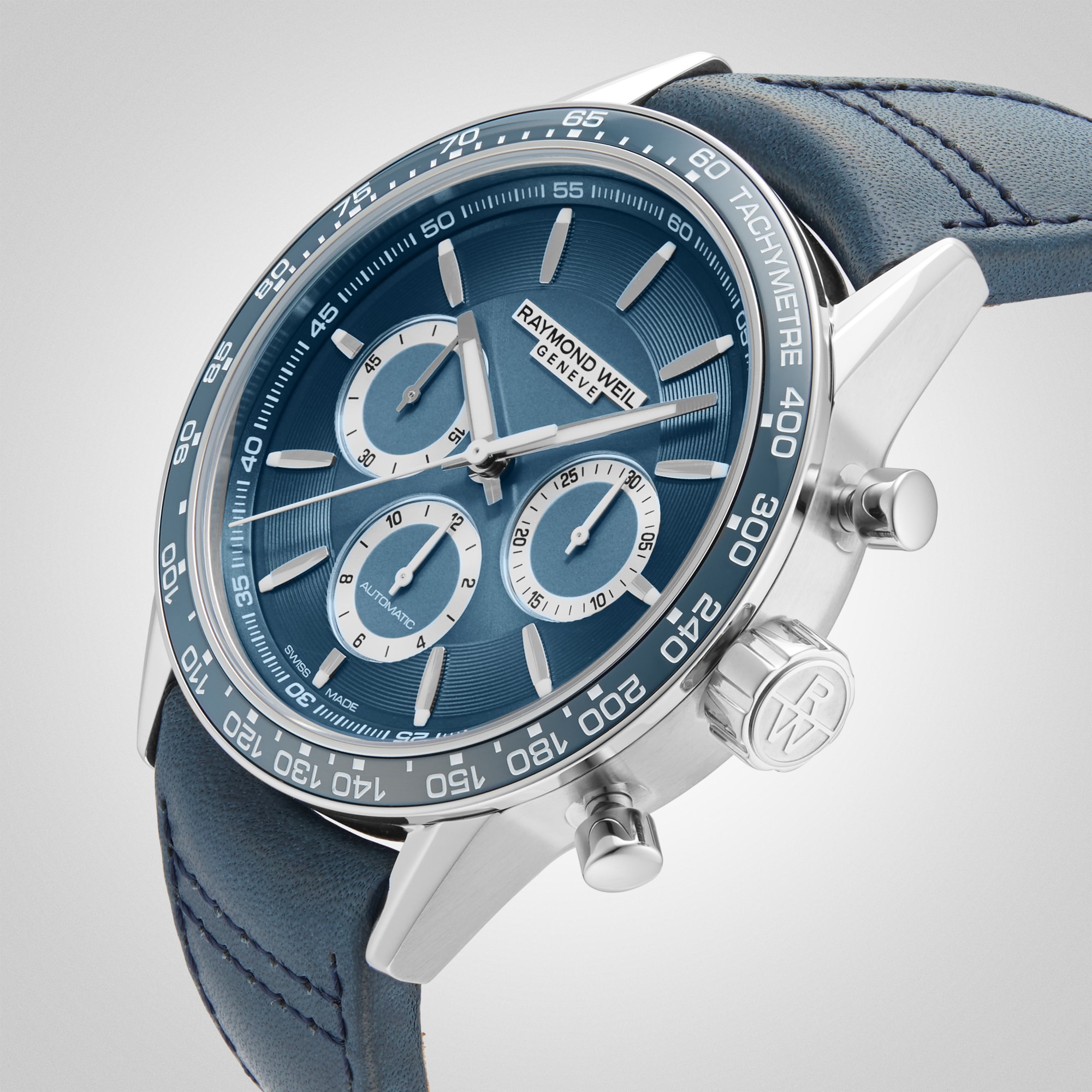 Replica Raymond Weil Freelancer Automatic Chronograph 43.5mm Mens details Blue 7741-SC3-50021