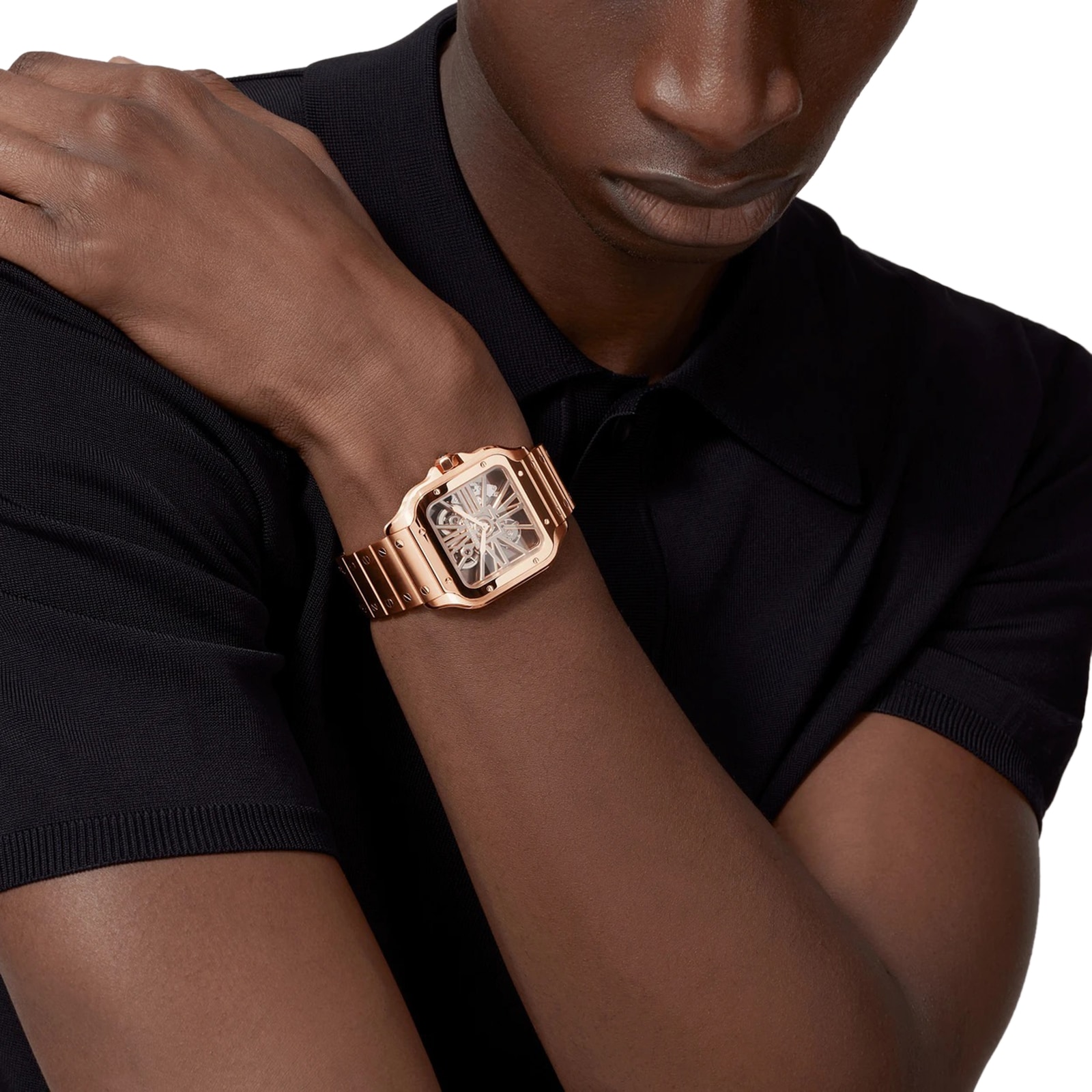 Replica Cartier Santos De Cartier details Large Model Manual Winding Rose Gold WHSA0016