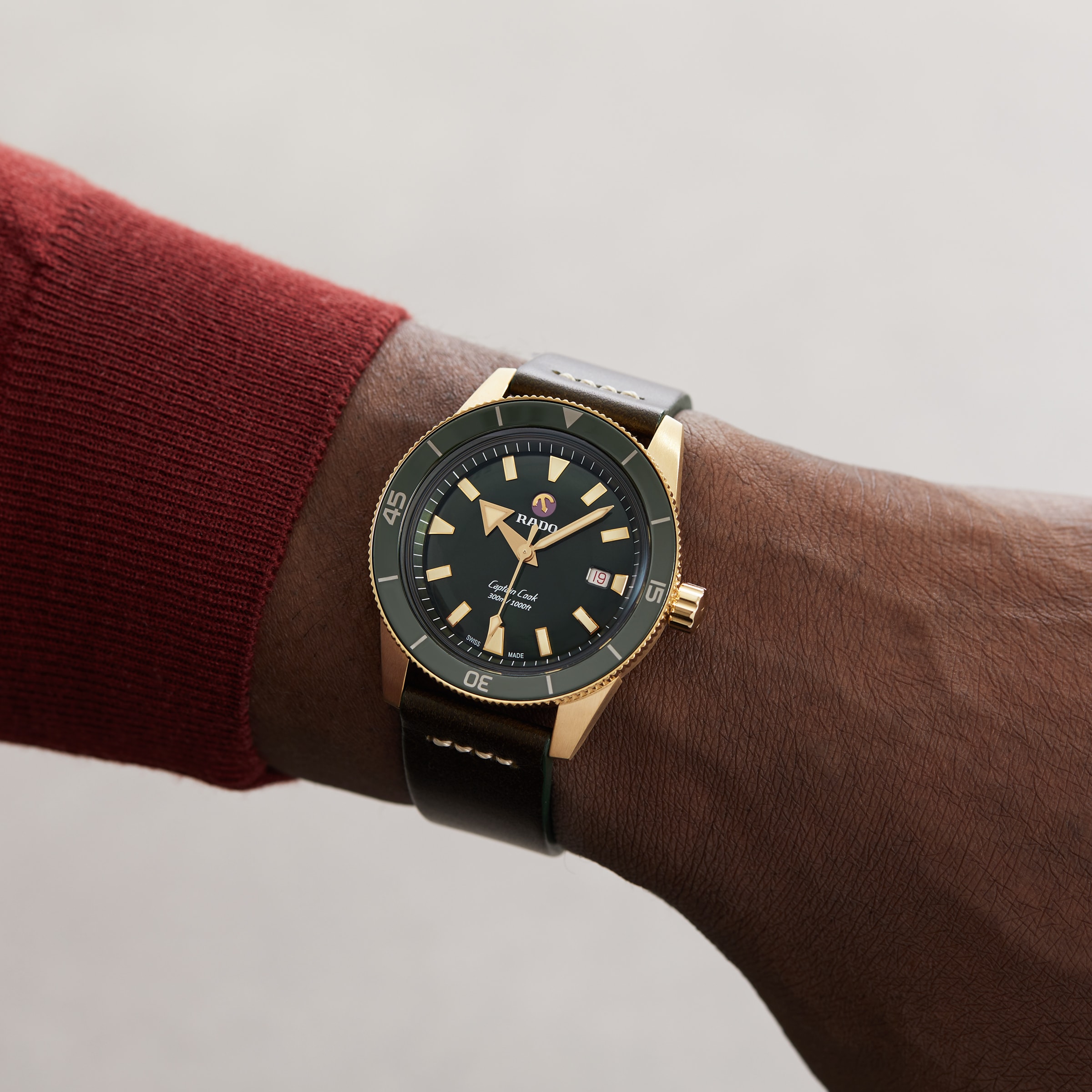 Replica Rado Captain Cook Automatic Bronze Mens details R32504315