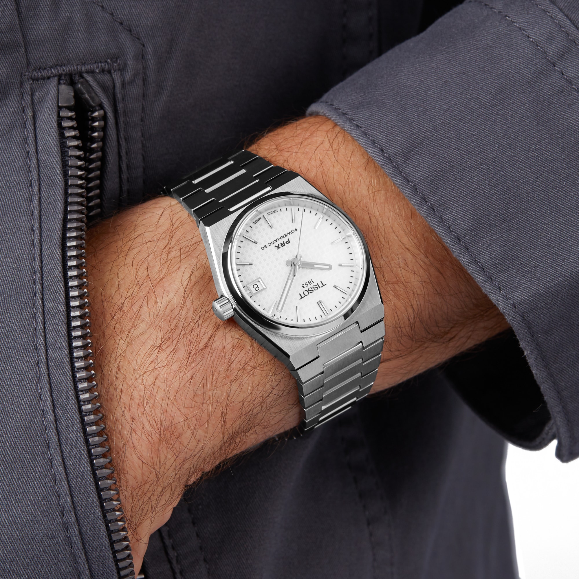 Replica Tissot PRX Powermatic 80 35mm Unisex details White T1372071111100