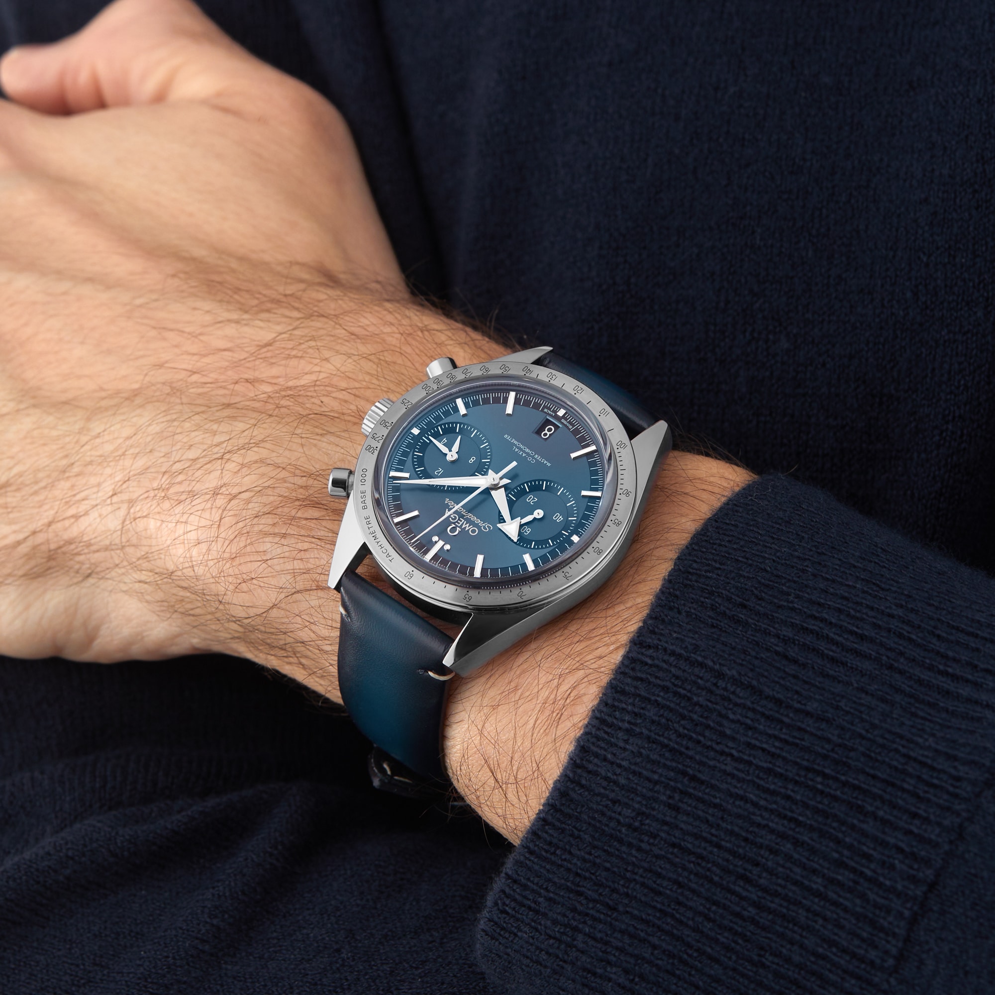 Replica Omega Speedmaster 57 Co-Axial Master Chronometer Chronograph 40.5mm Mens details Blue O33212415103001 8 Replica Omega Speedmaster 57 Co-Axial Master Chronometer Chronograph 40.5mm Mens details Blue O33212415103001