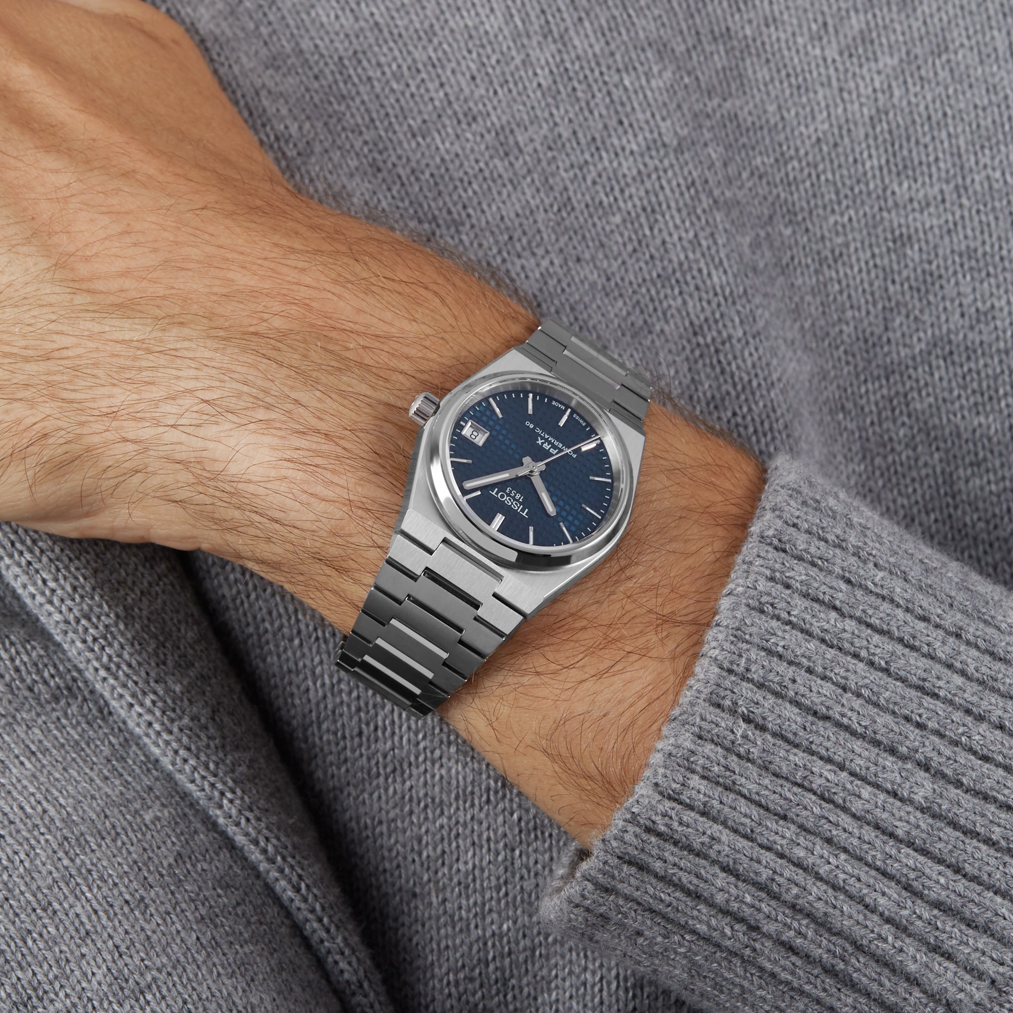 Replica Tissot PRX Powermatic 80 35mm Unisex details Blue T1372071104100 9 Replica Tissot PRX Powermatic 80 35mm Unisex details Blue T1372071104100
