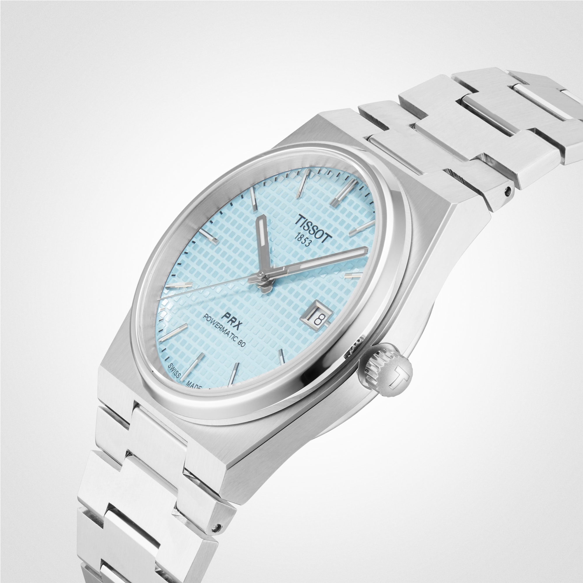 Replica Tissot T-Classic PRX Powermatic 80 40mm Mens details Light Blue T1374071135100 9 Replica Tissot T-Classic PRX Powermatic 80 40mm Mens details Light Blue T1374071135100