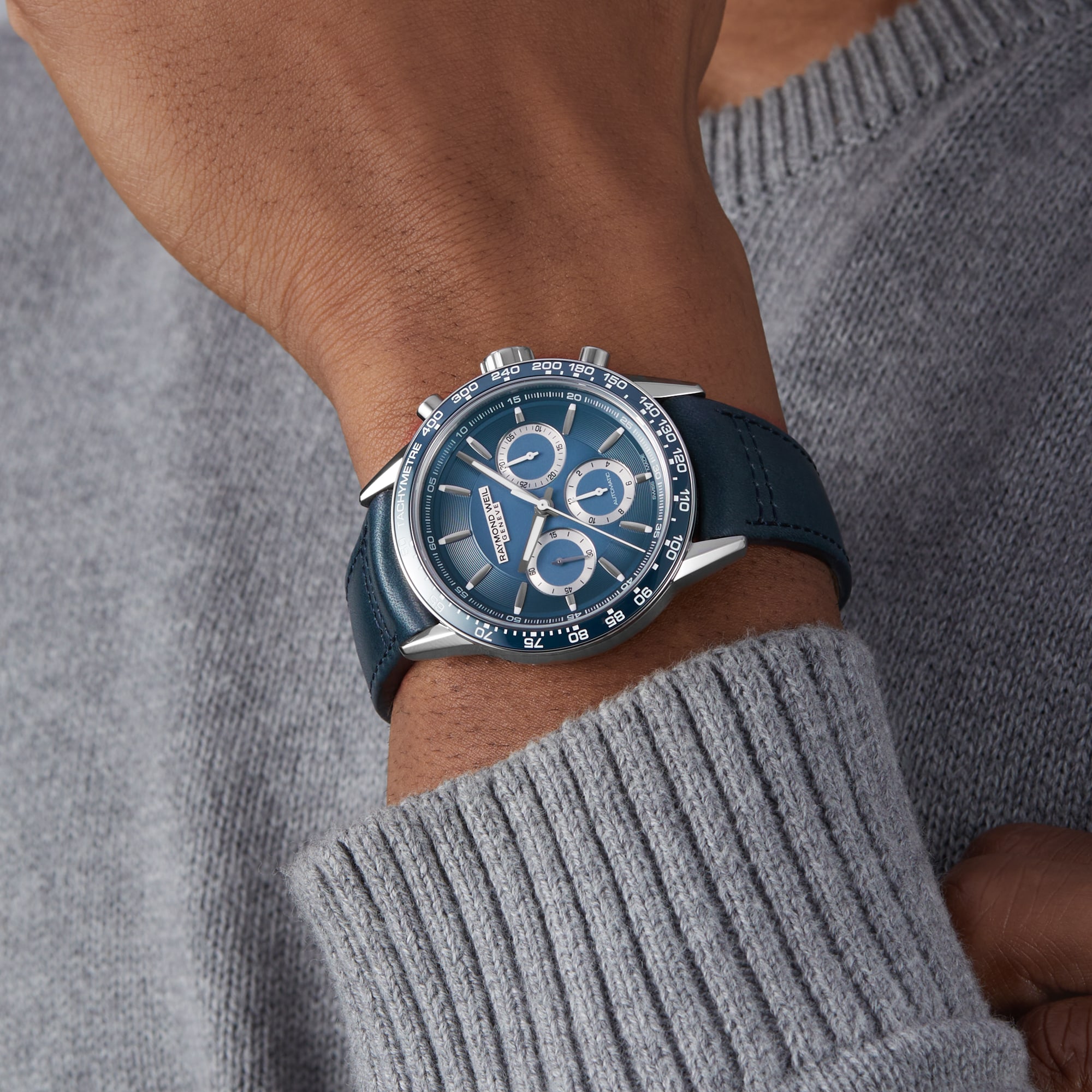 Replica Raymond Weil Freelancer Automatic Chronograph 43.5mm Mens details Blue 7741-SC3-50021