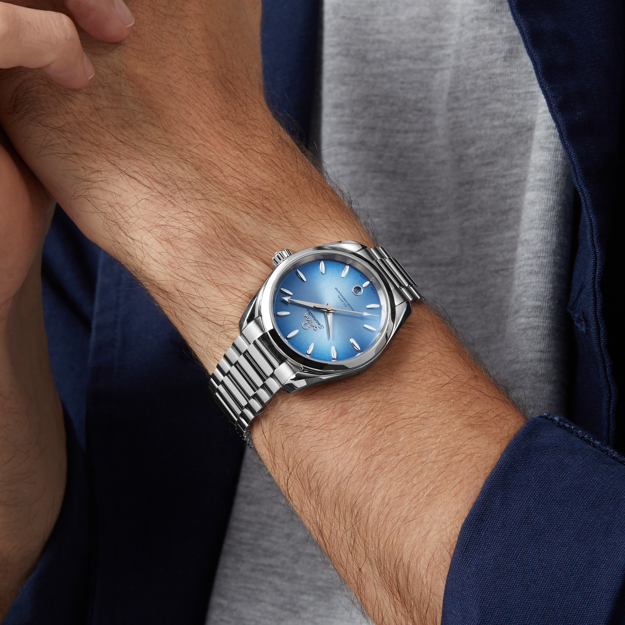 Replica Omega Seamaster Aqua Terra 150M Co-Axial Master Chronometer 38mm Summer Blue O22010382003004