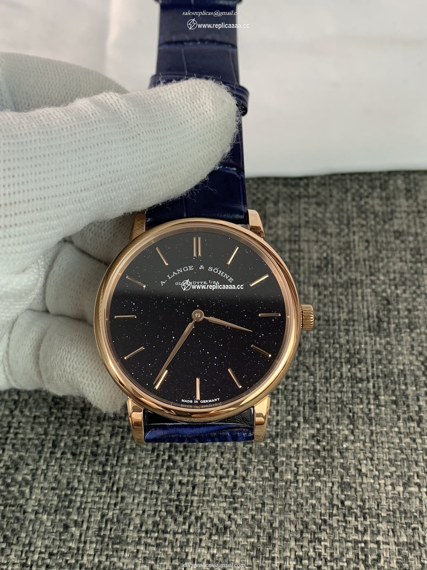 A. Lange & Sohne Mens Saxonia Thin Pink Gold 211.088
