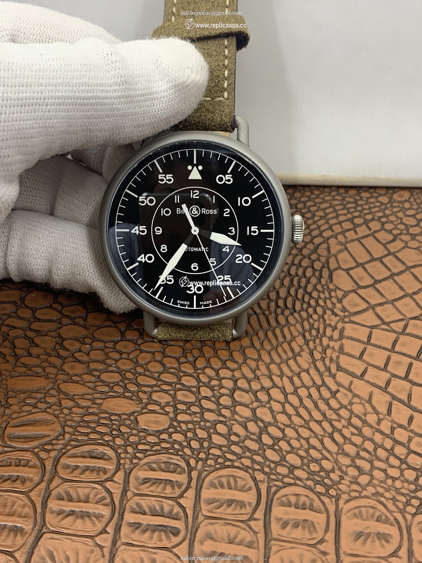 Bell & Ross Mens WW1-92 Heritage BRWW192-MIL/SCA 1 Bell & Ross Mens WW1-92 Heritage BRWW192-MIL/SCA