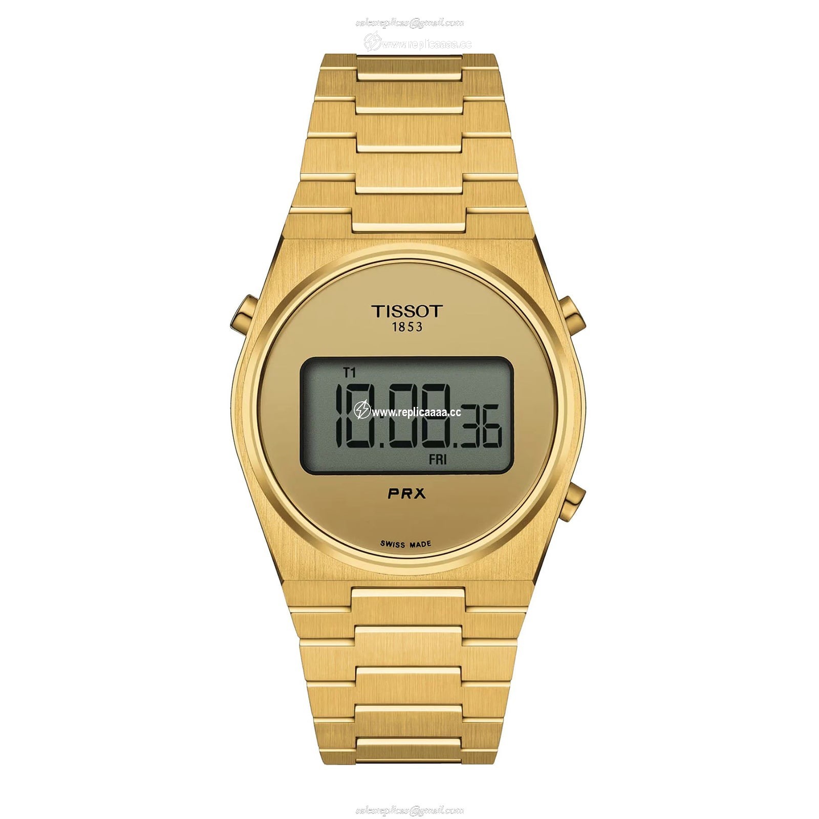 Tissot PRX Digital 35mm Unisex details Black PVD Yellow Gold T1372633302000 1 Tissot PRX Digital 35mm Unisex details Black PVD Yellow Gold T1372633302000