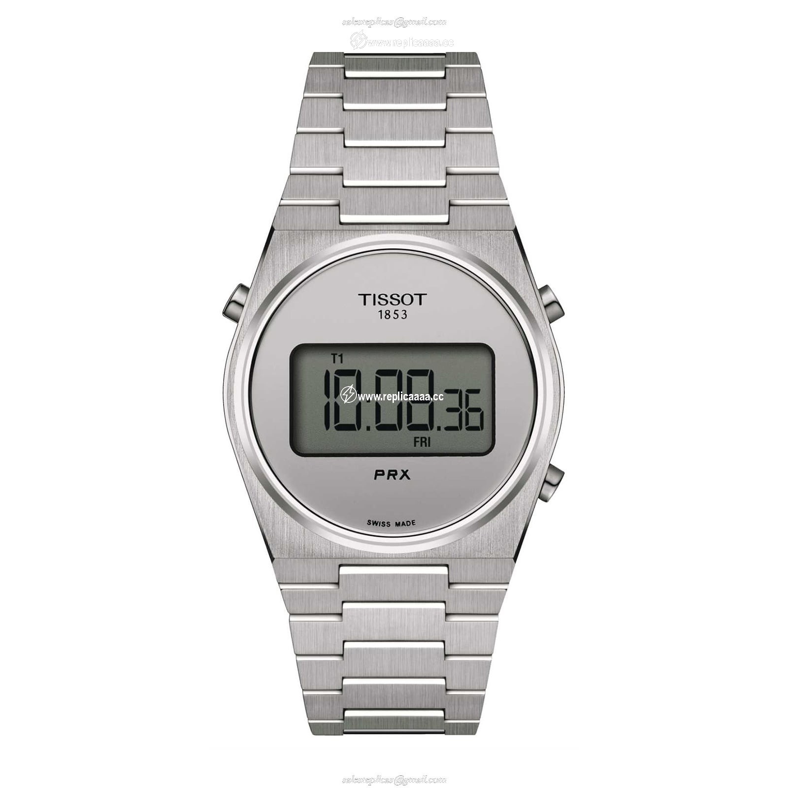 Tissot PRX Digital 35mm Unisex details Silver T1372631103000